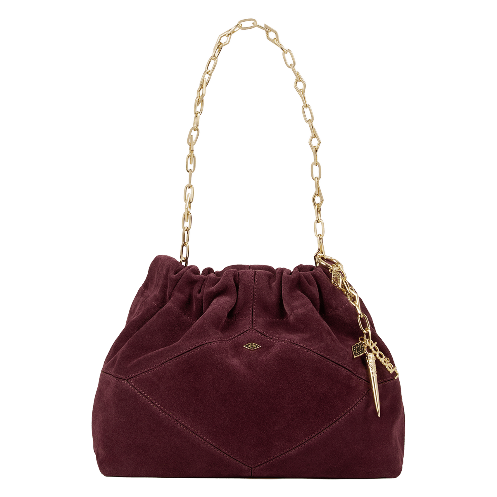 Sac porté épaule en cuir mini june tote BA&SH Violet