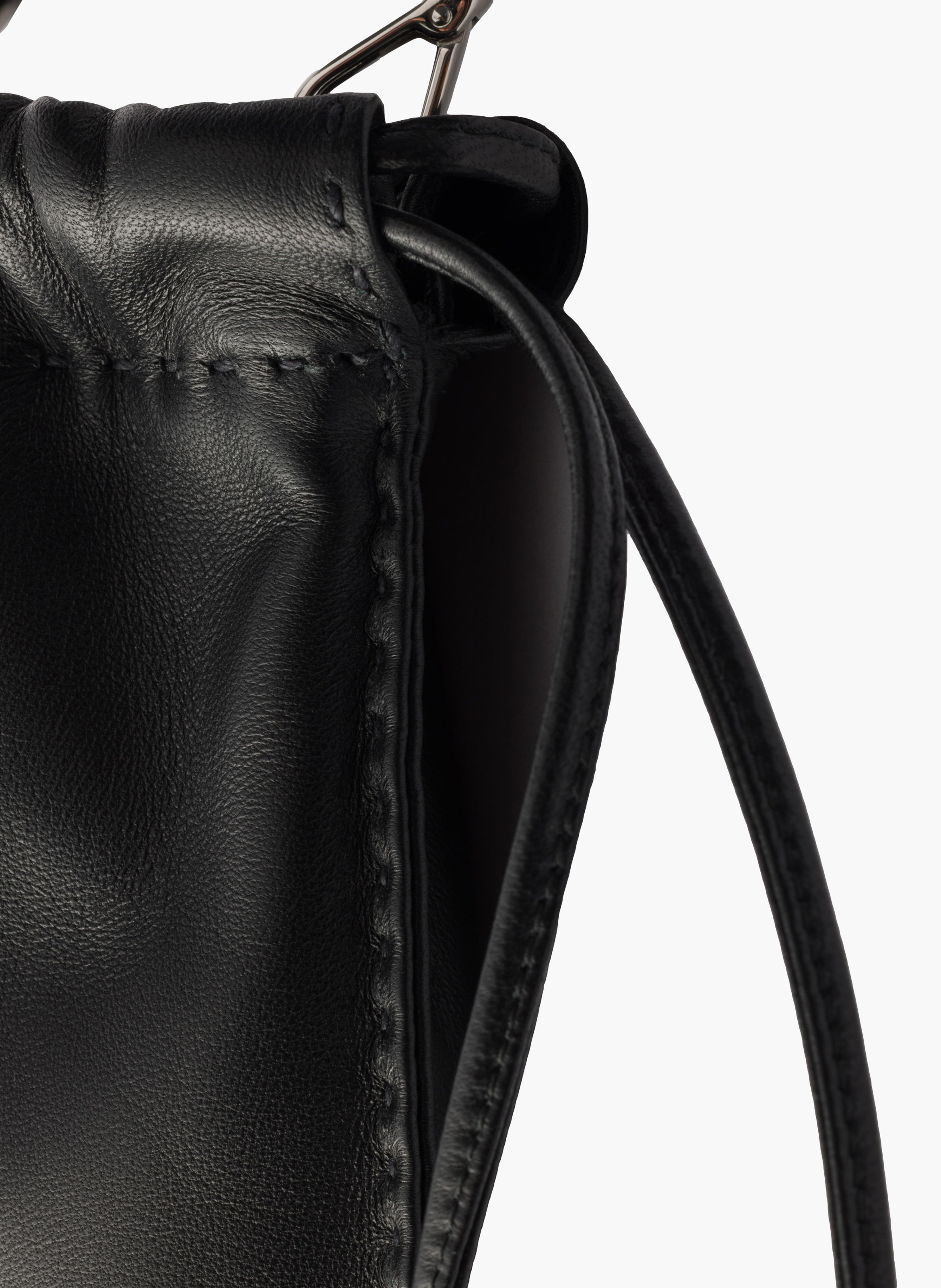 Pochette pour smartphone en cuir nappa PRADA Noir
