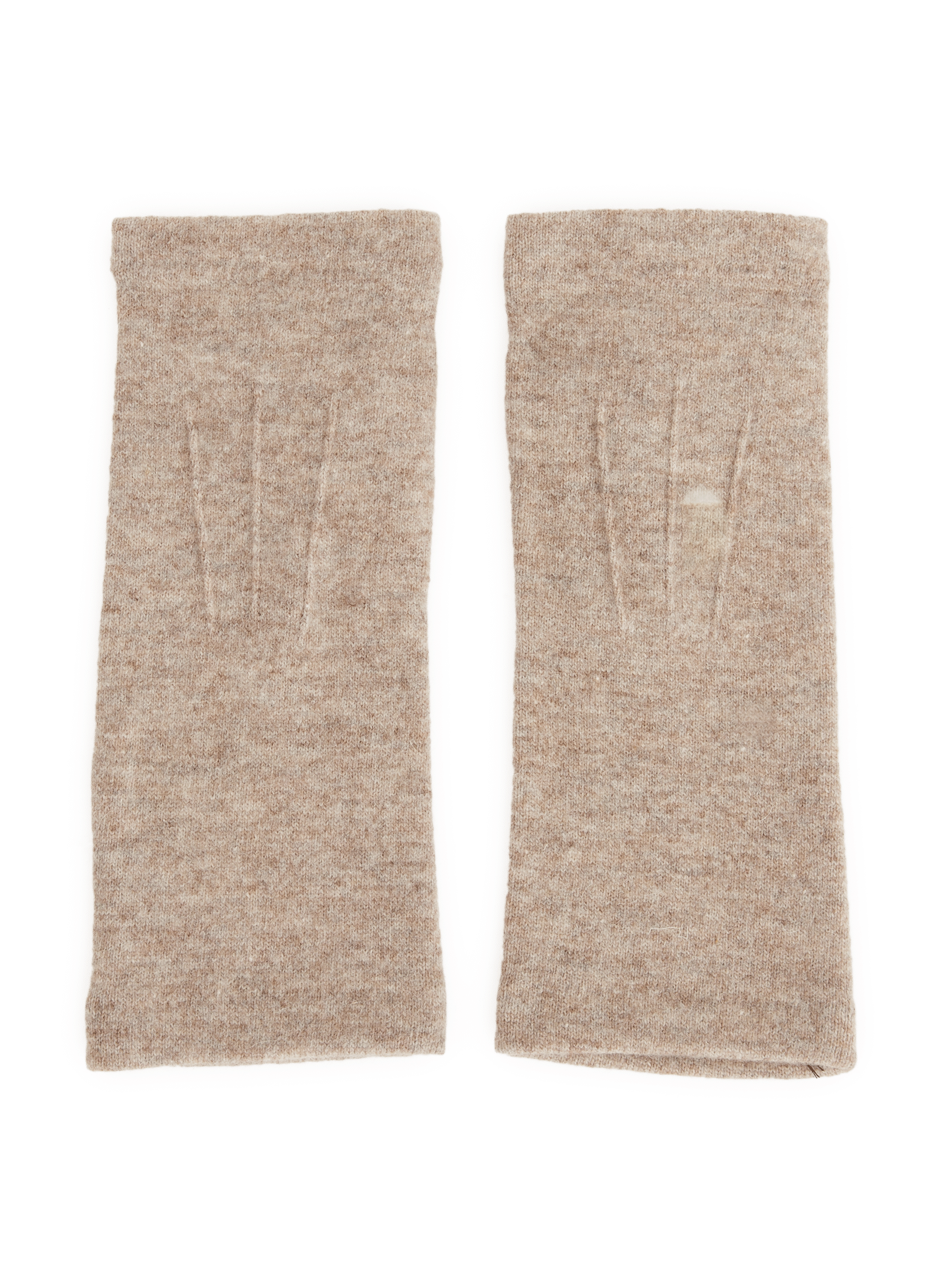 ISOTONER Mixed wool mittens Beige