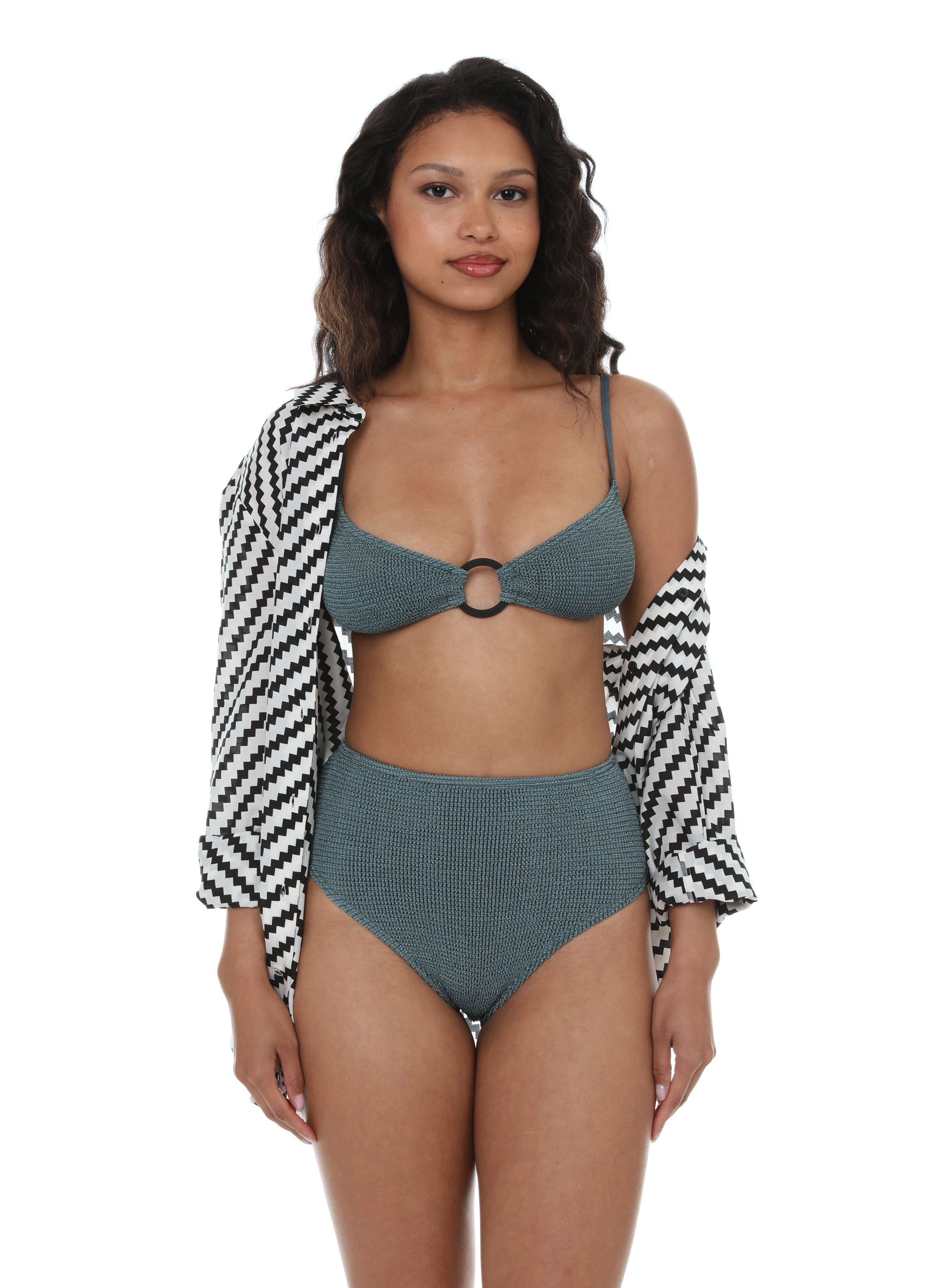 Haut de maillot de bain froissé BOND EYE Vert