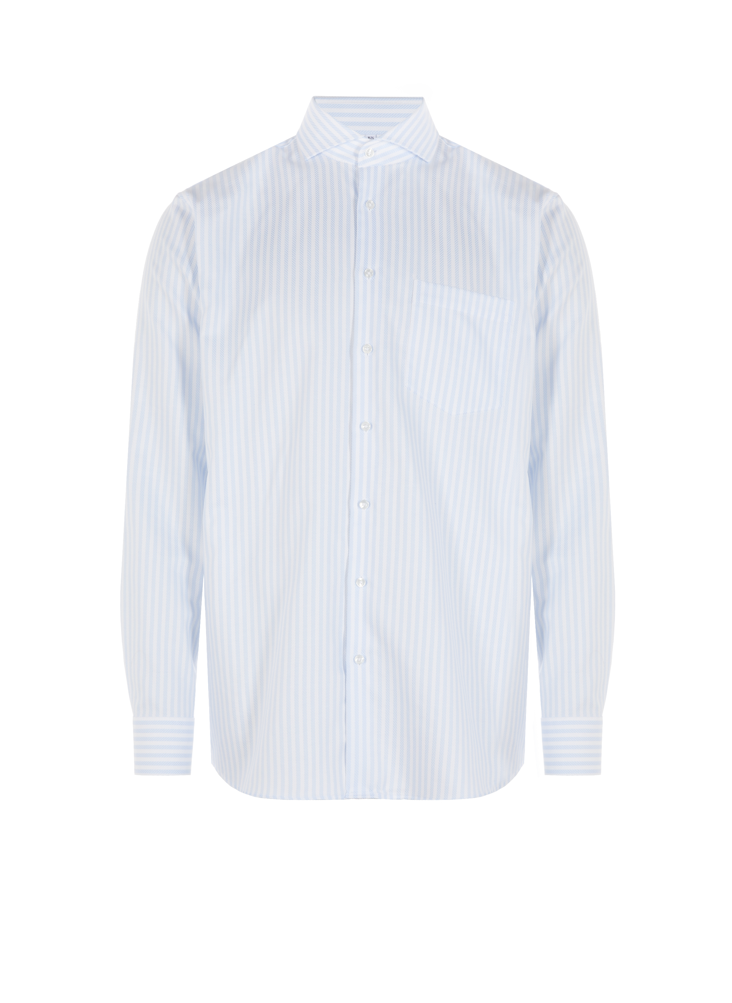 Chemise droite rayée en coton Bleu