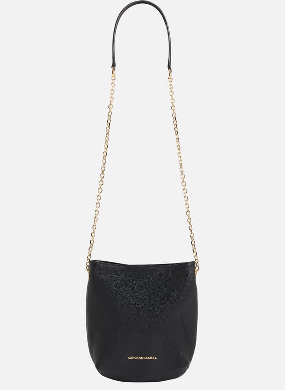 Petit sac en cuir avec chaîne ajustable - le mini charlotte Noir by GERARD DAREL GERARD DAREL Petit sac en cuir avec chaîne ajustable - le mini charlotte Noir