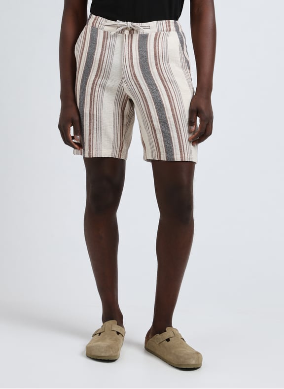 Striped cotton shorts Beige by SELECTED SELECTED Striped cotton shorts Beige