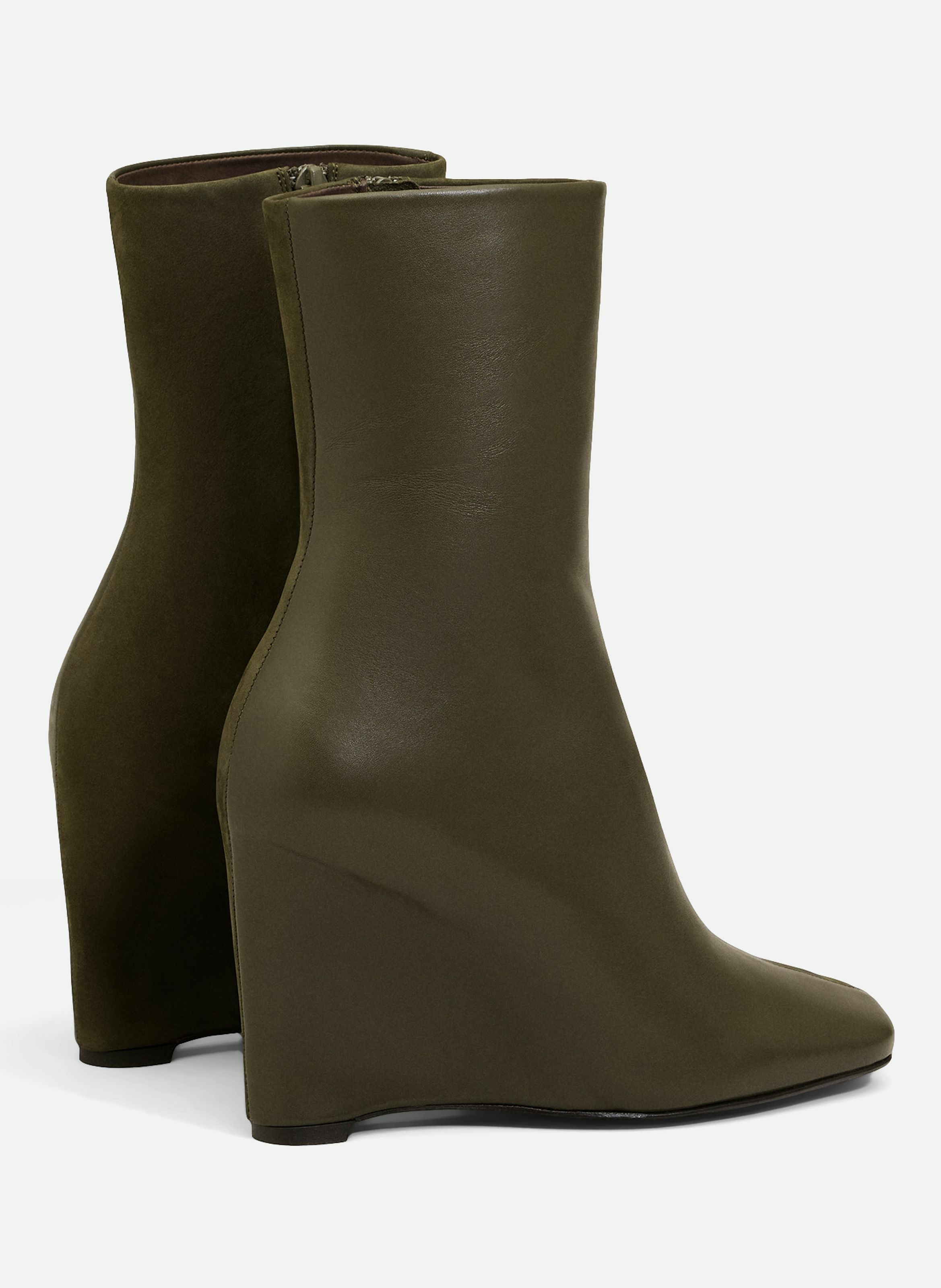 Bottines bicolores en cuir AMI PARIS Vert