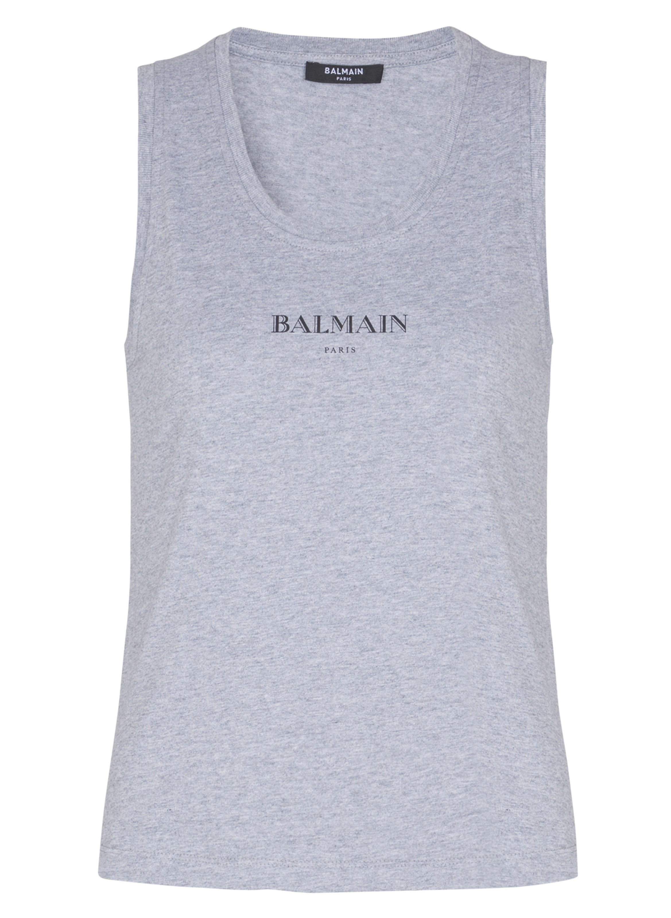 BALMAIN Débardeur avec imprimé balmain Gris