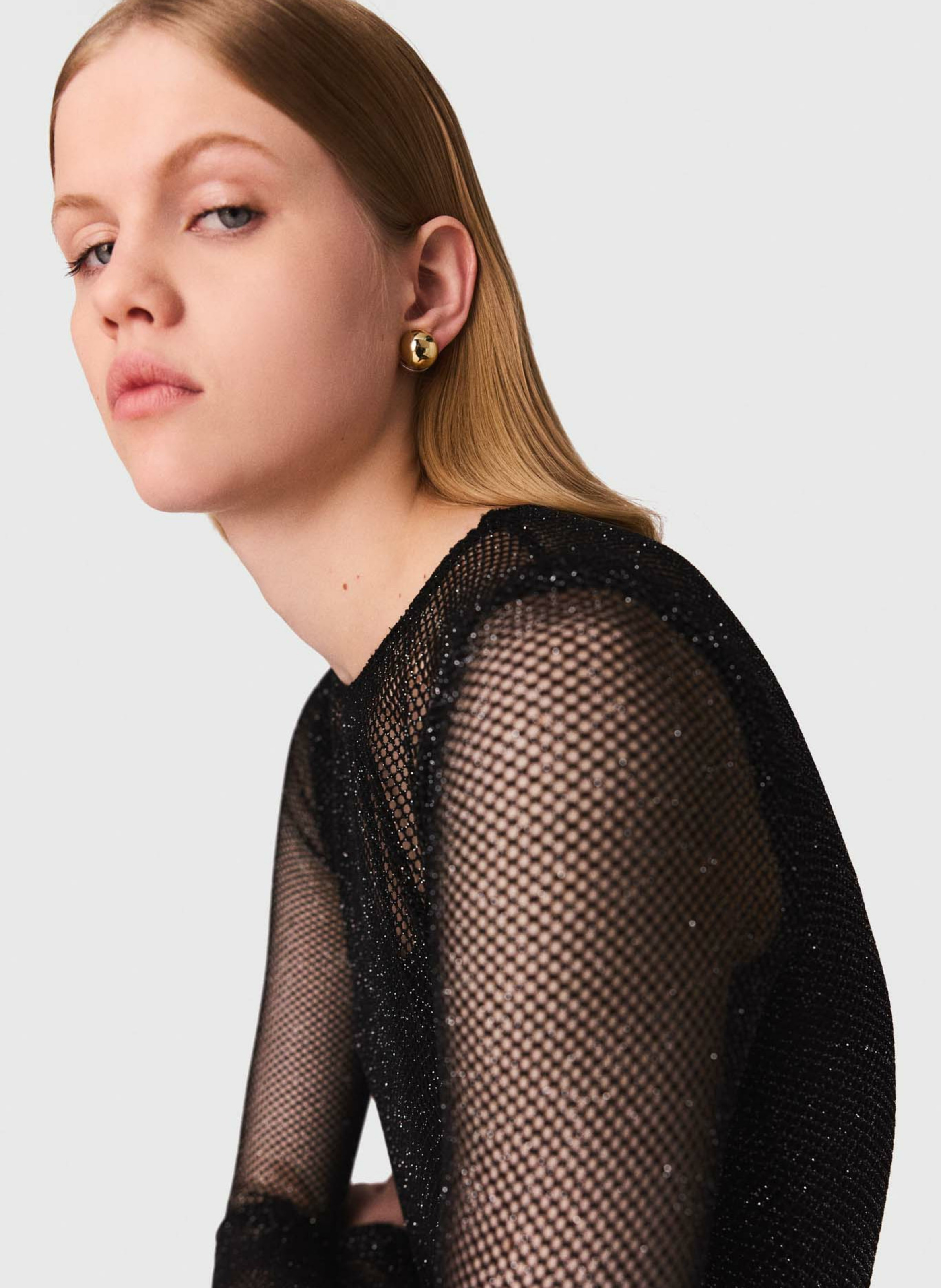 Body manches longues pailleté Noir