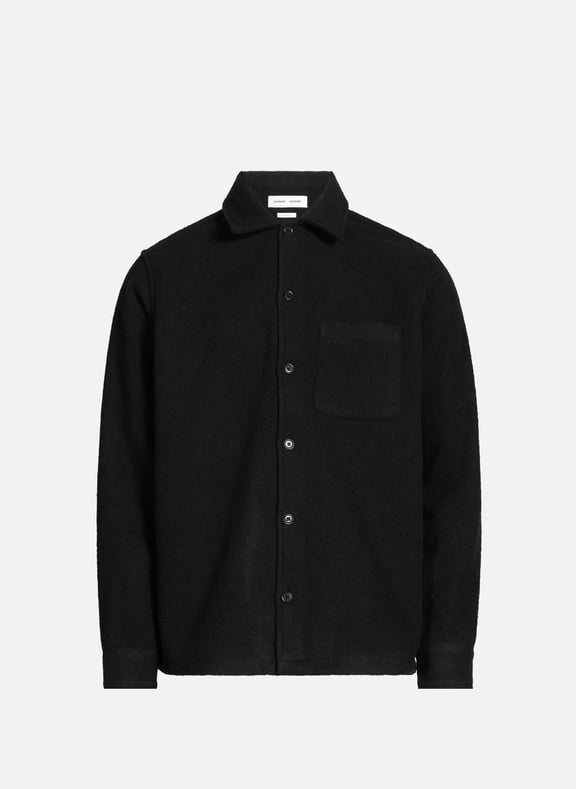 Chemise unie en laine mélangée Bleu by SAMSOE SAMSOE SAMSOE SAMSOE Chemise unie en laine mélangée Bleu