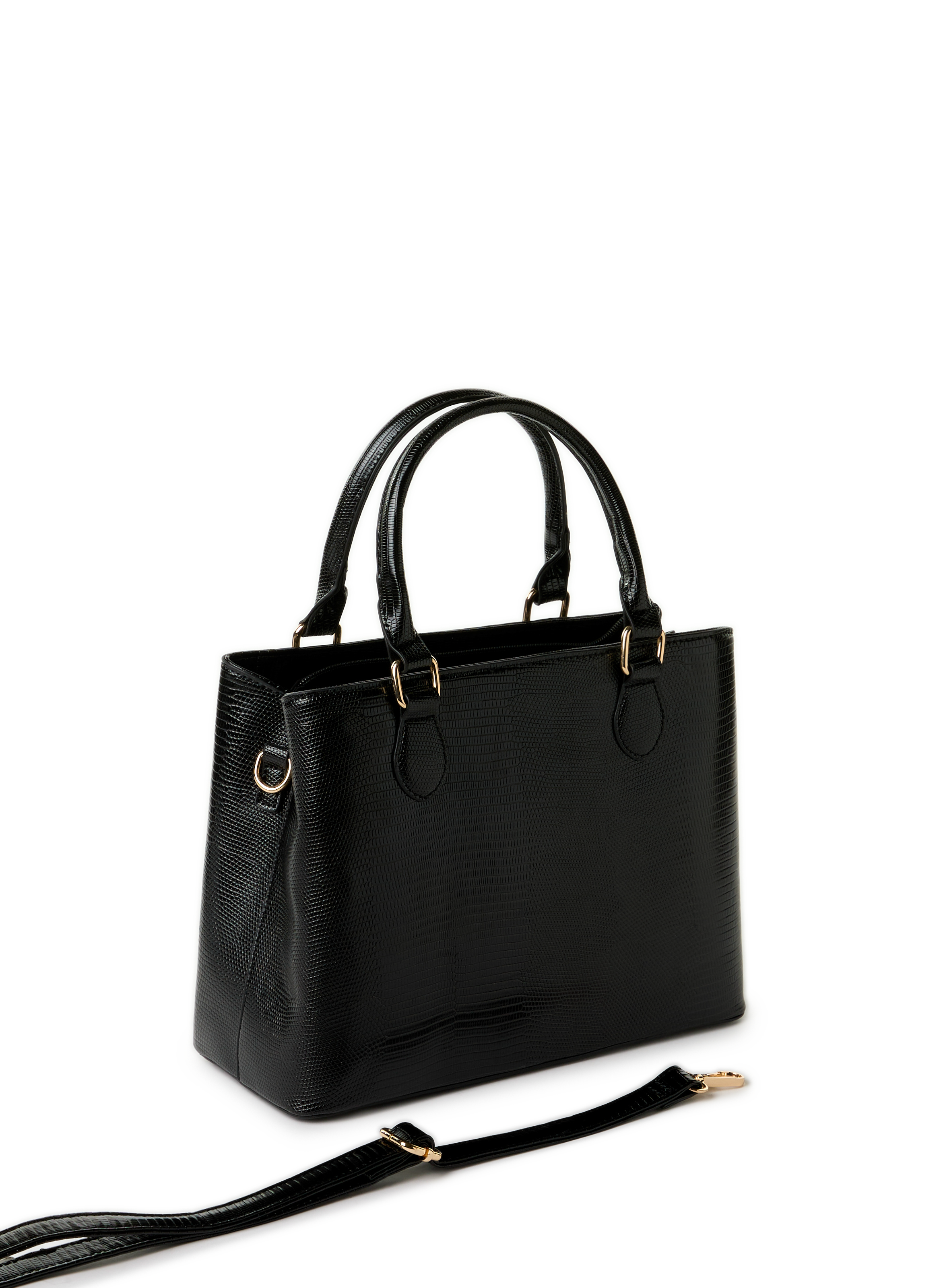 Crackled handbag AU PRINTEMPS PARIS Black