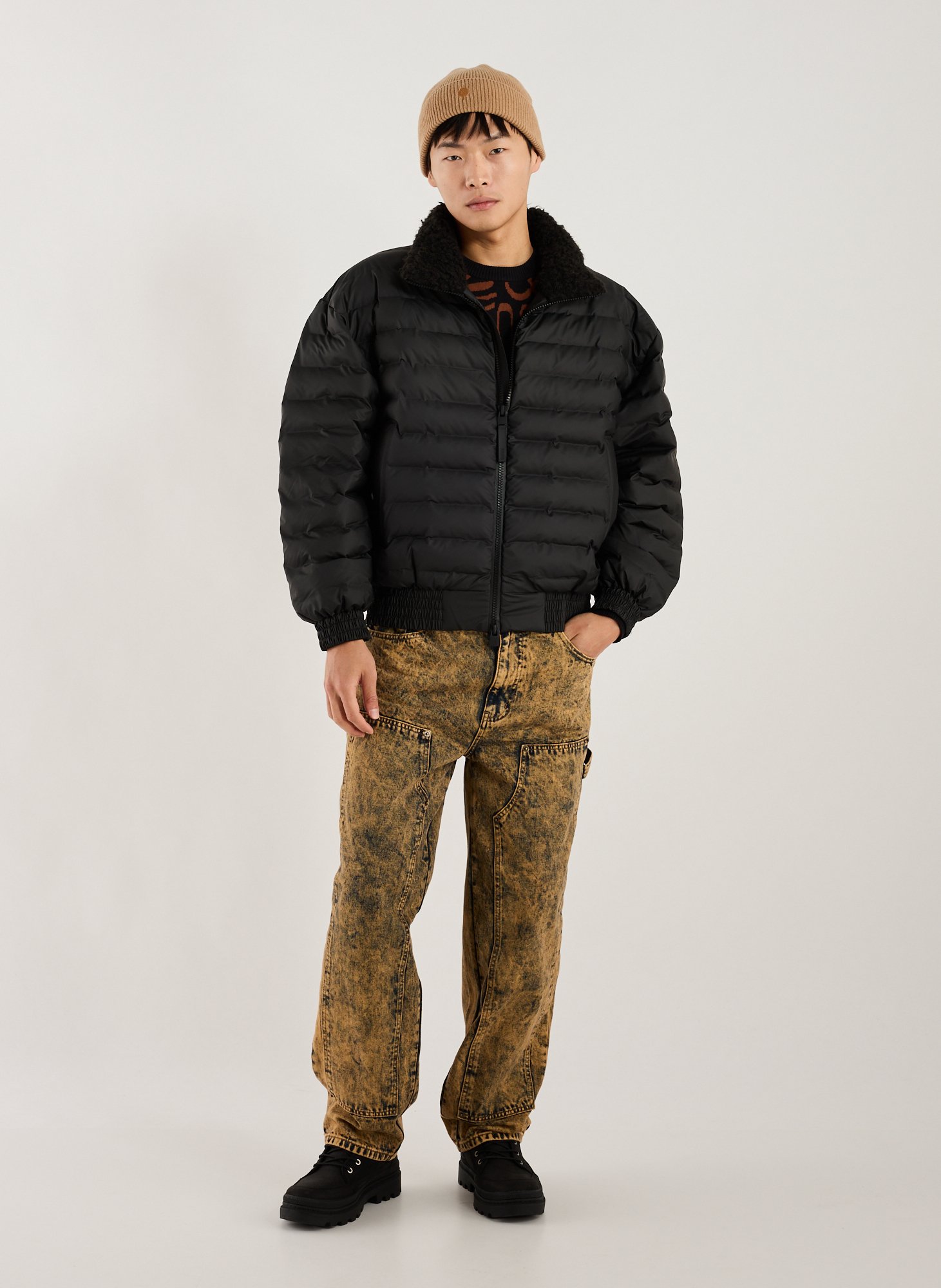 Quilted high-neck puffer jacket RAINS Black