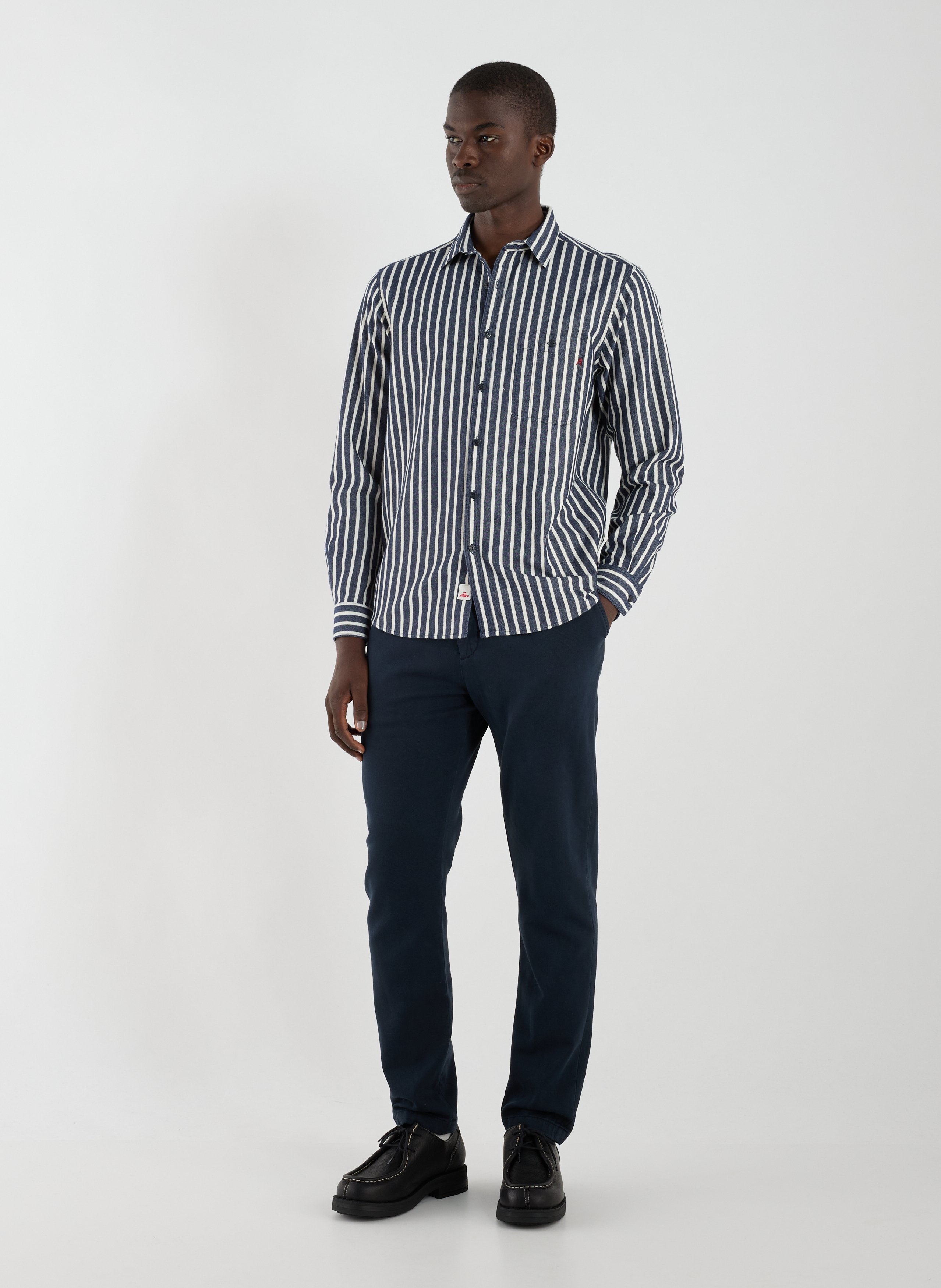 Pantalon droit en coton mélangé CLOSED Bleu