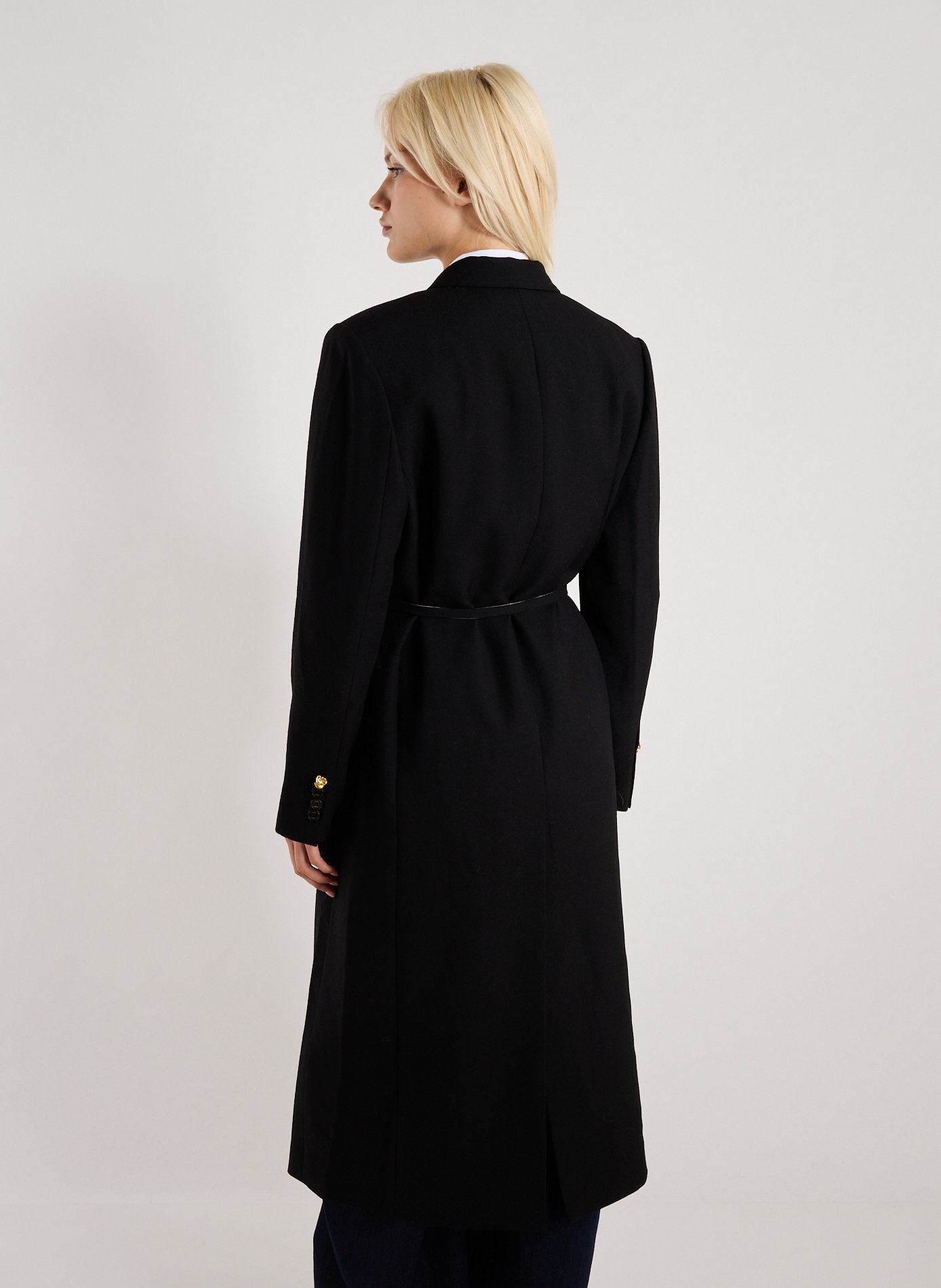Single-breasted wool Coat EENK Black