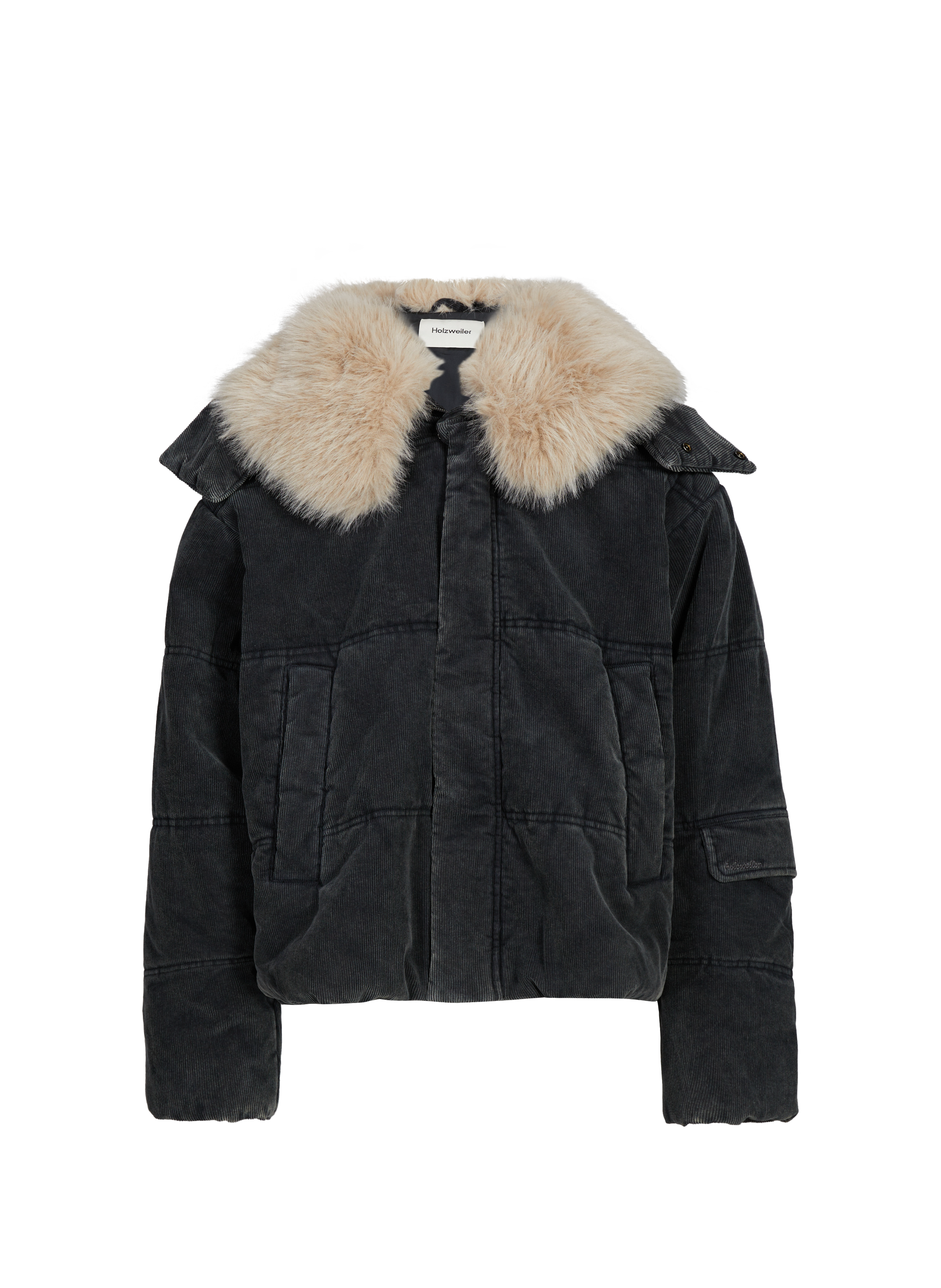 HOLZWEILER Blouson oversize à capuche amovible Noir
