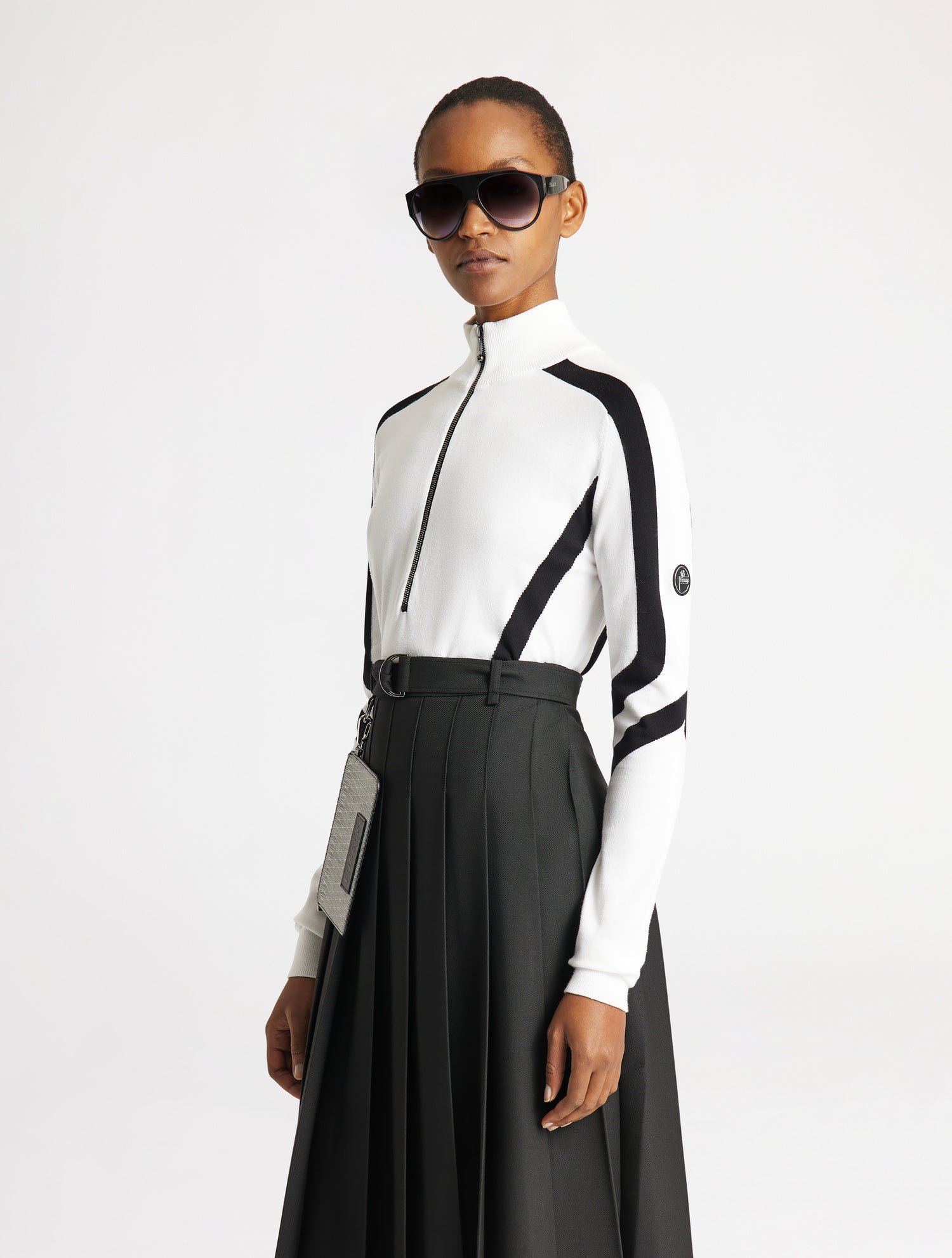 Pull virginie col montant coupe regular FUSALP Blanc