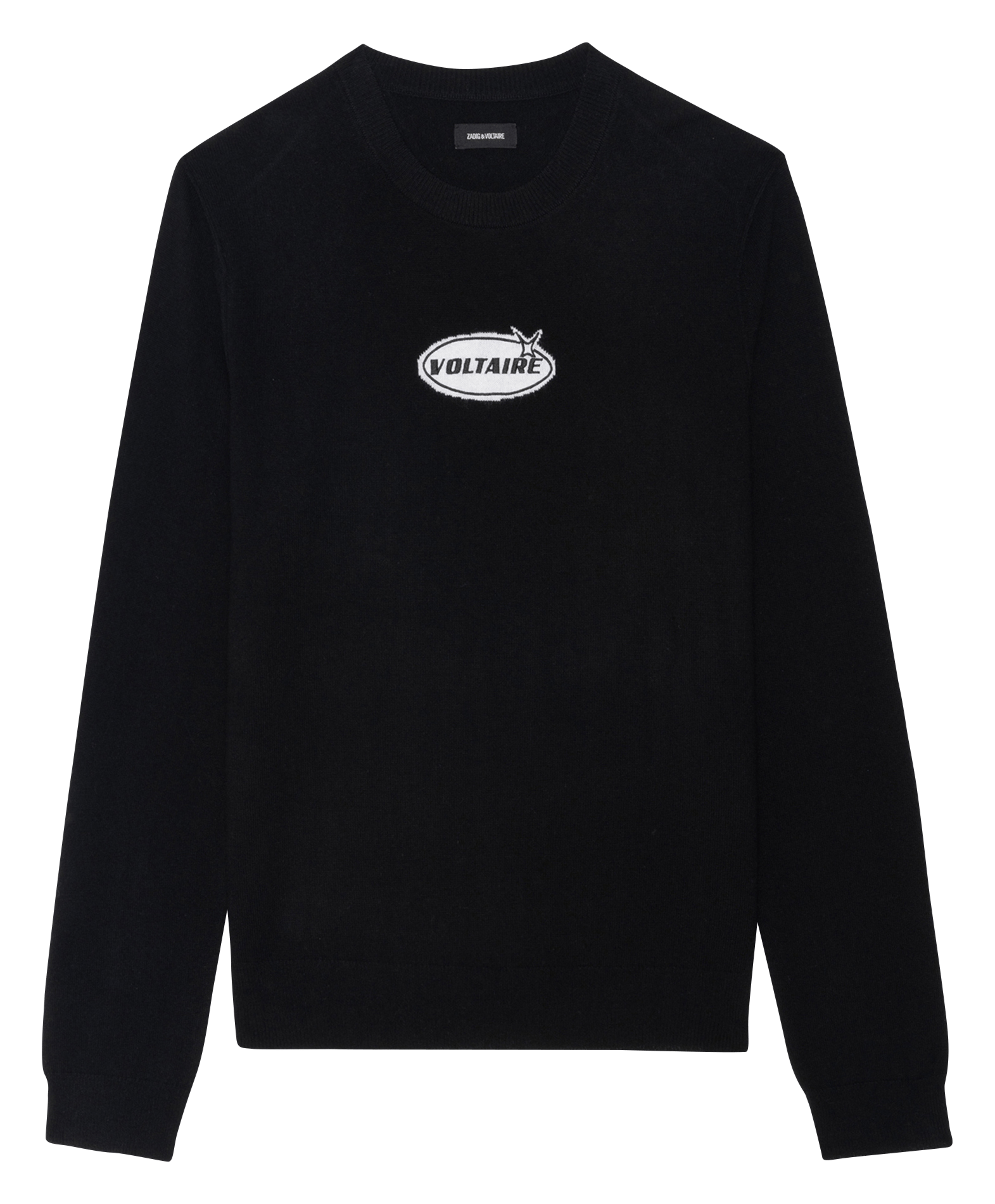 Pull droit col rond en laine et cachemire kennedy ZADIG&VOLTAIRE Noir