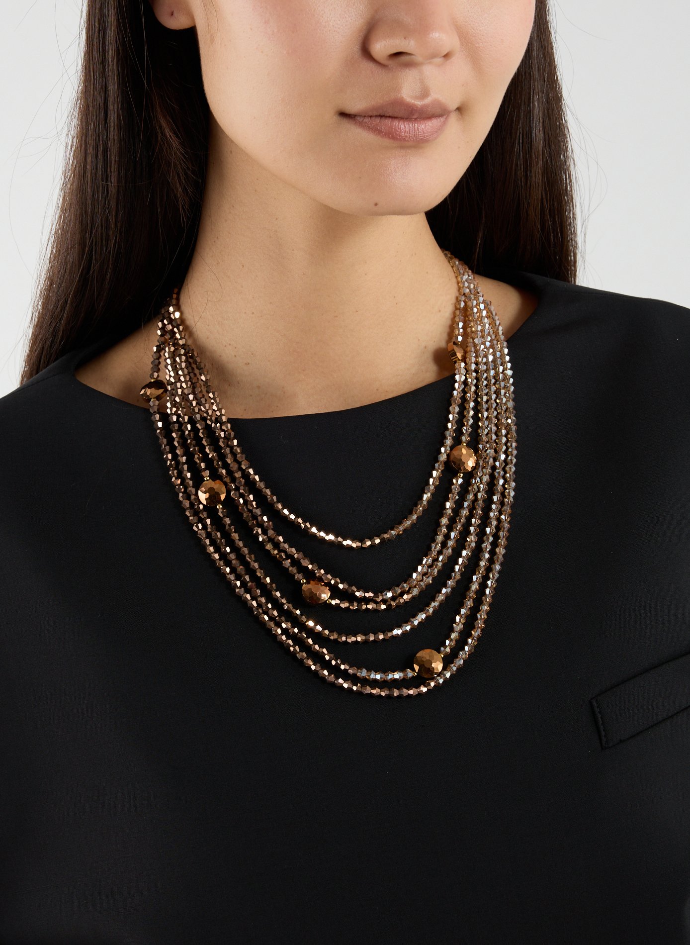 Collier en verre mélangé AU PRINTEMPS PARIS Marron