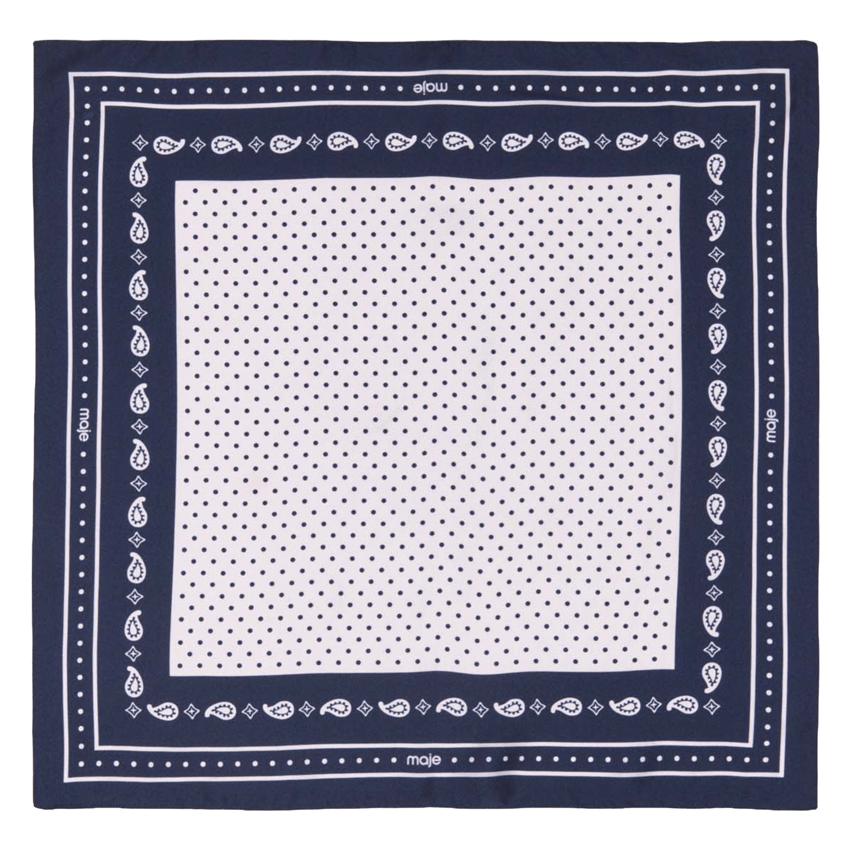 Bandanna en twill de soie Bleu