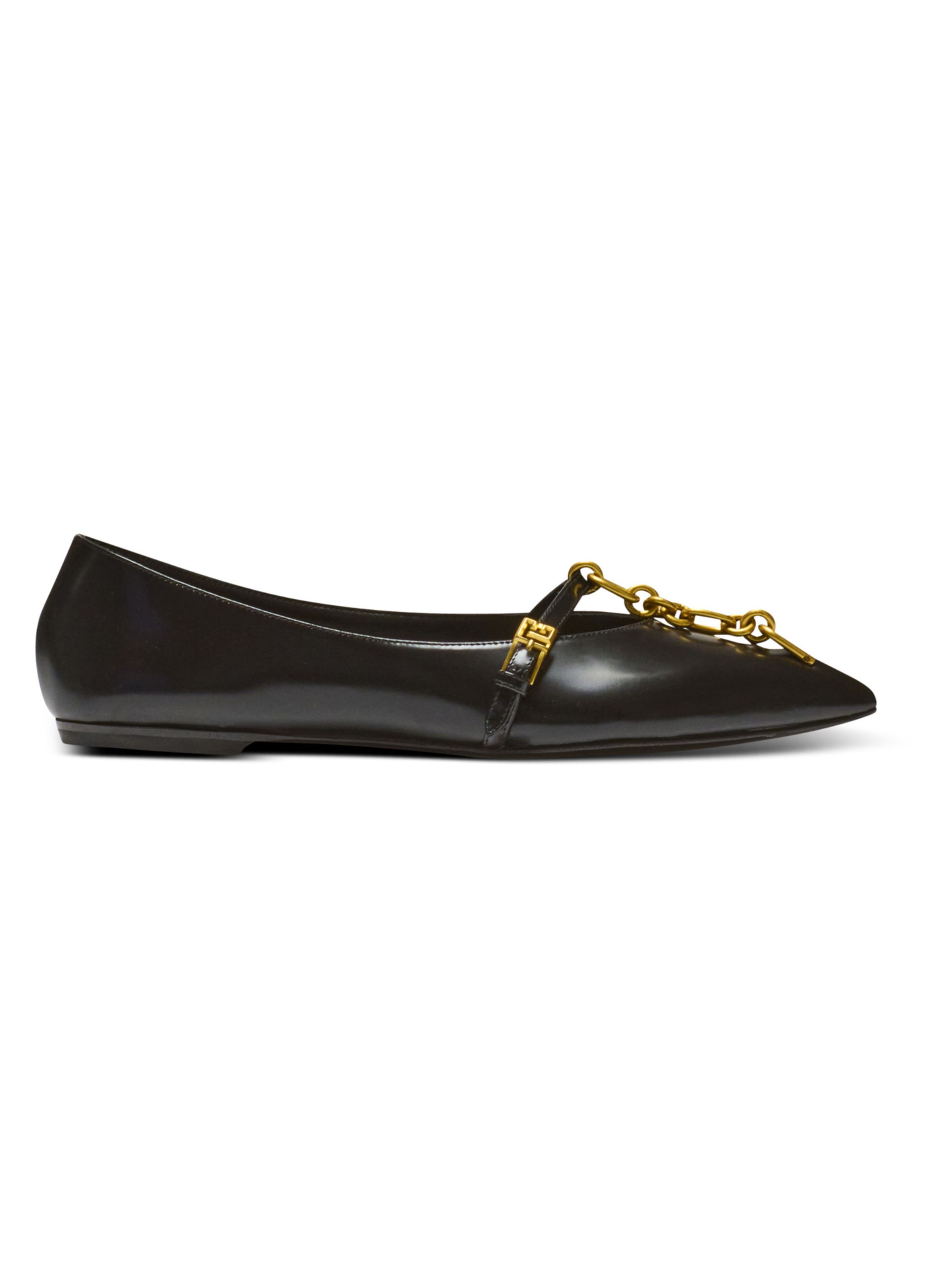 Ballerines sync en cuir d’agneau brillant BALMAIN Noir