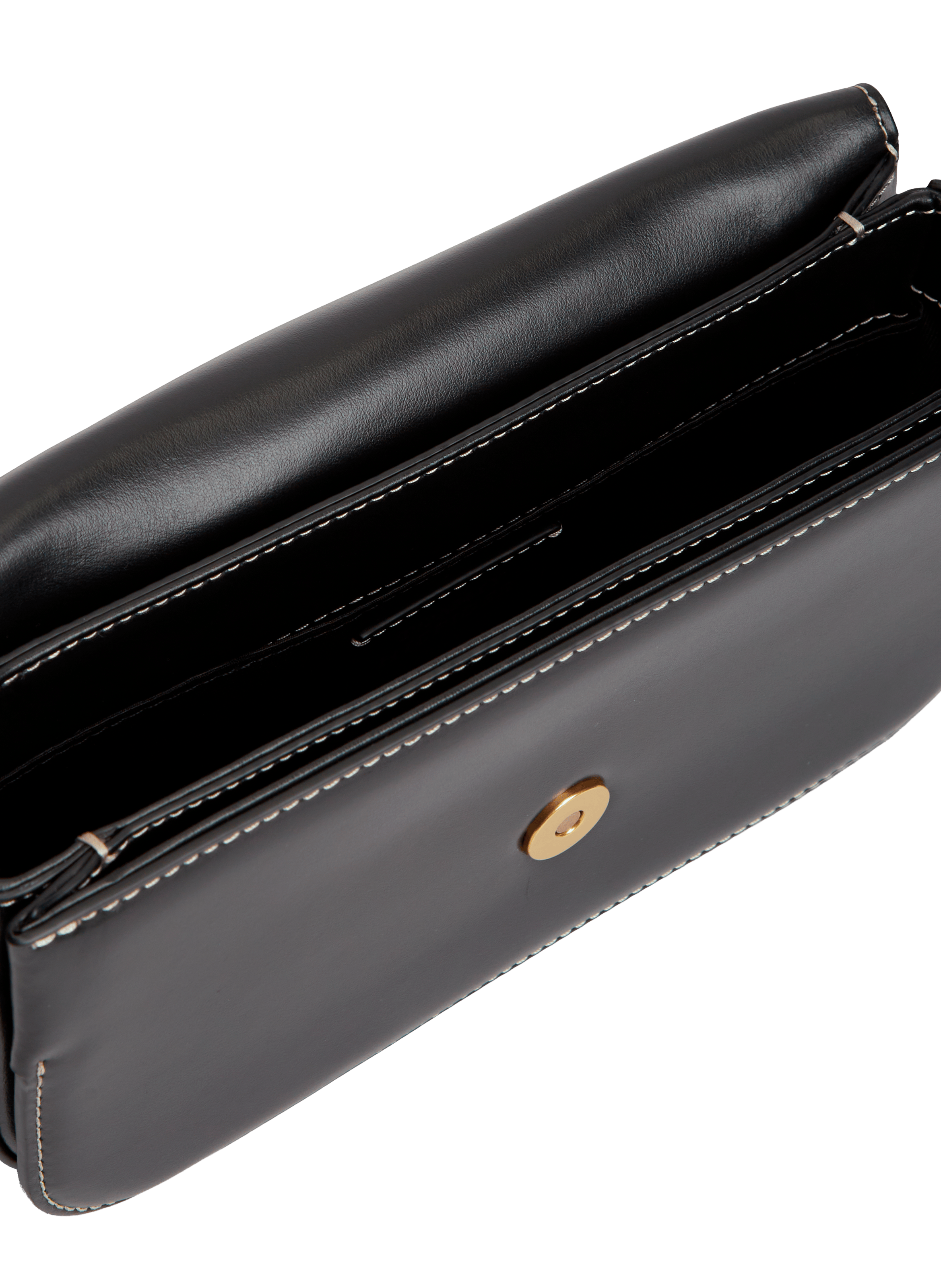 Logo leather shoulder bag TOMMY HILFIGER Black