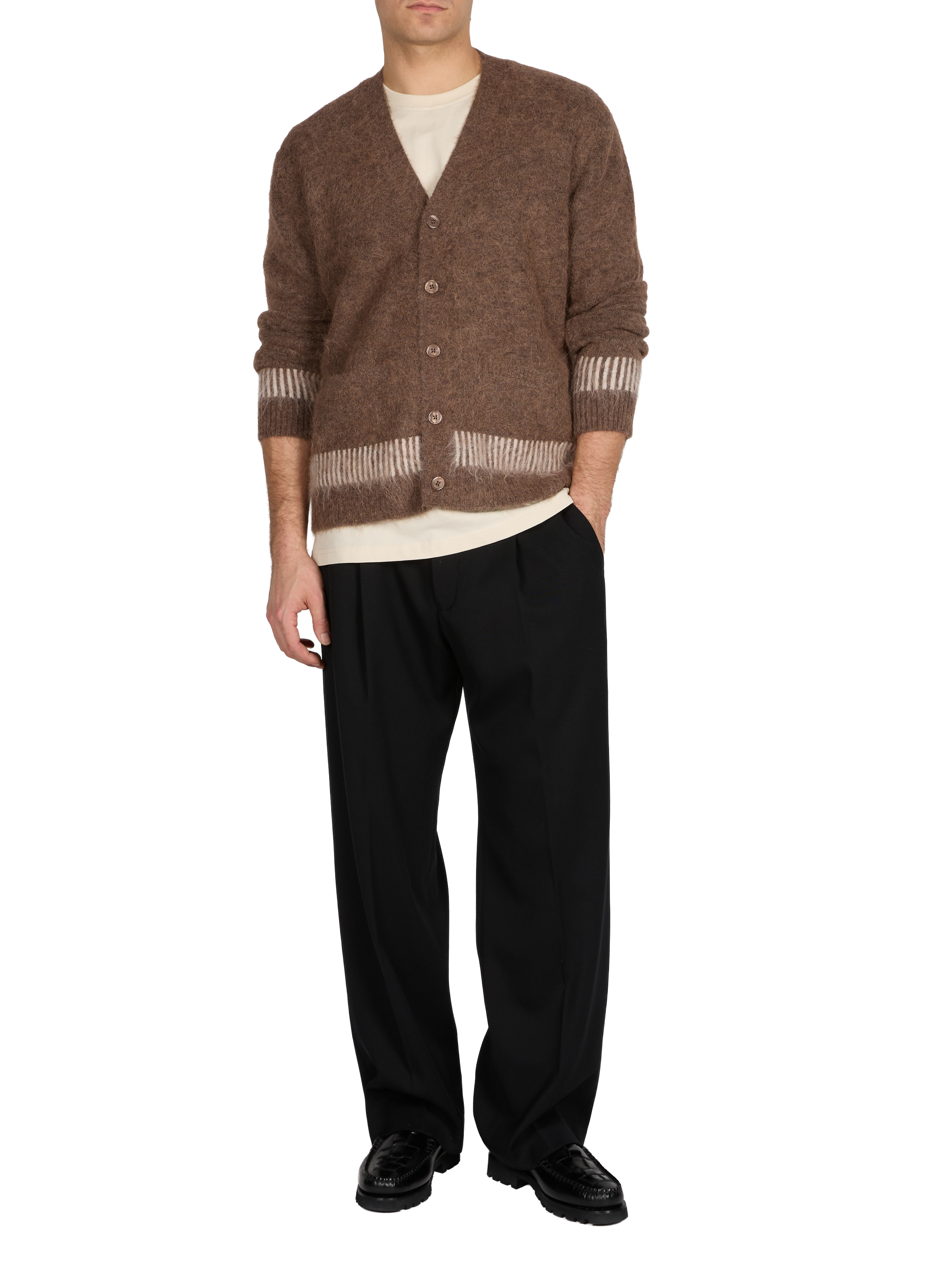 V-neck alpaca blend cardigan NN.07 Brown