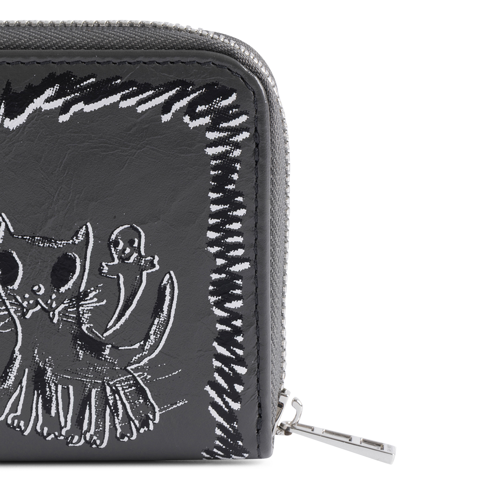 Portefeuille en cuir imprimé mini zv ZADIG&VOLTAIRE Gris