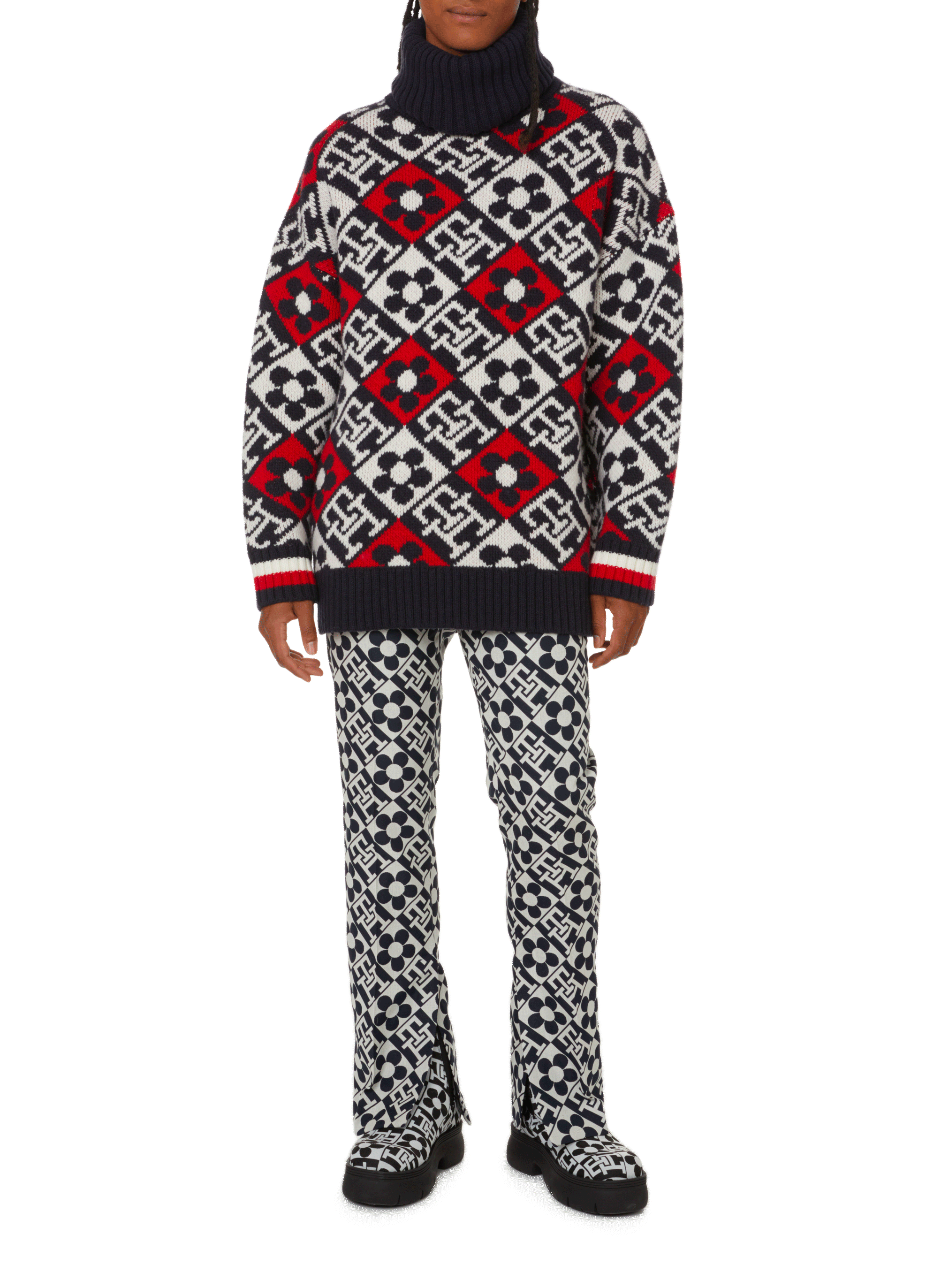 Pull jacquard en laine x Richard Quinn TOMMY HILFIGER Bleu