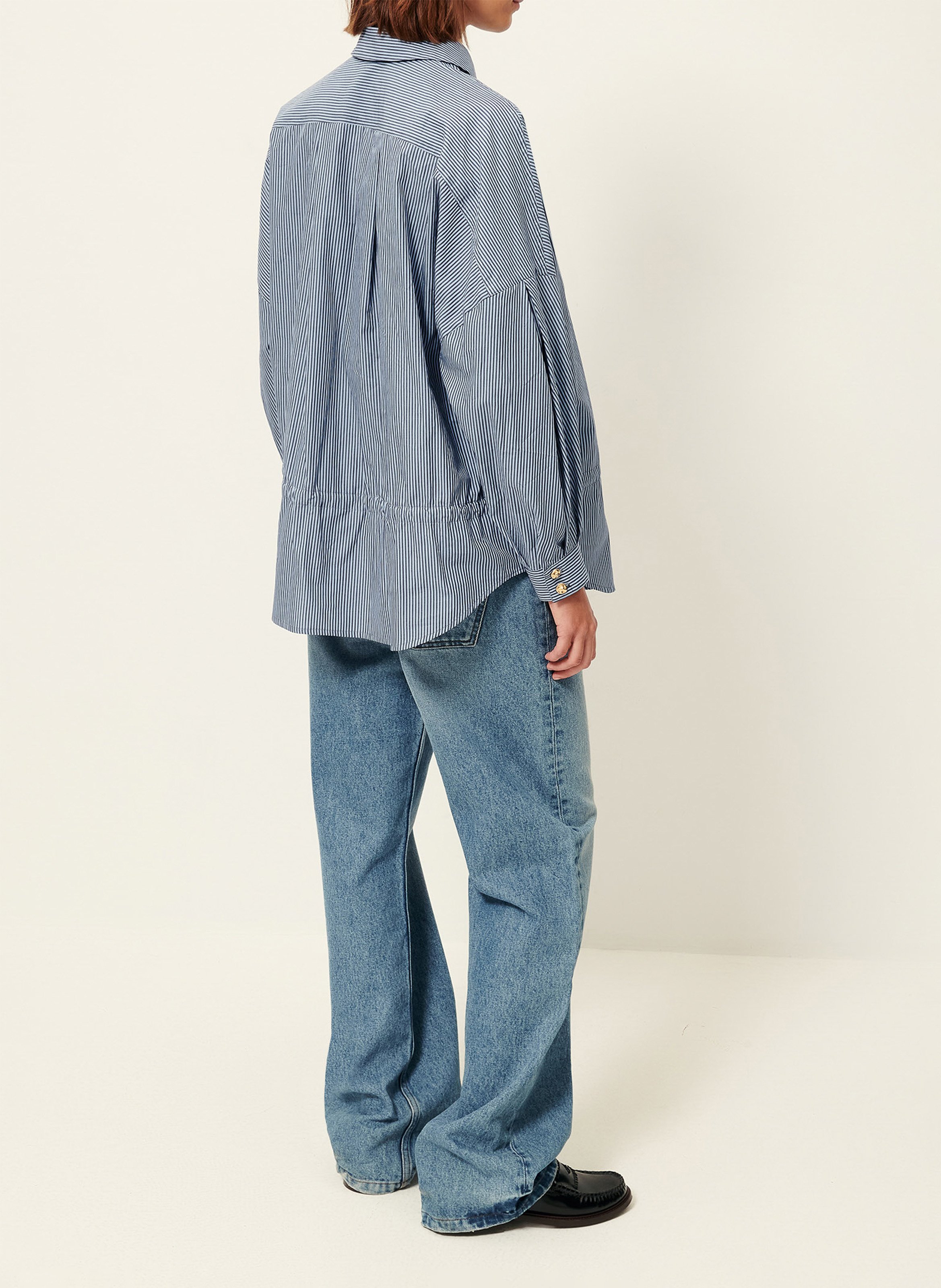 Chemise col classique en coton santalin SESSUN Bleu