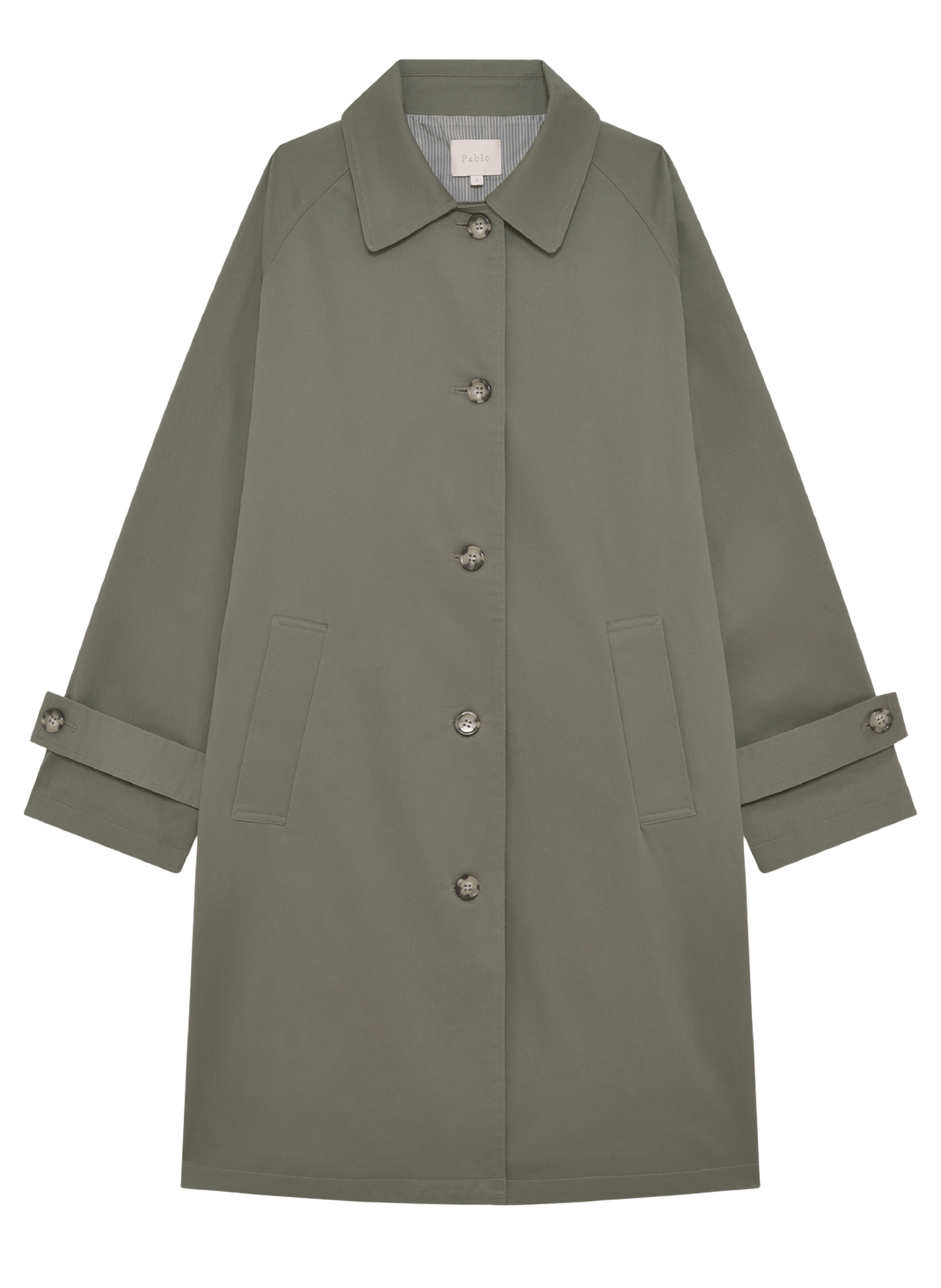 Trench droit en coton - domitille PABLO Vert