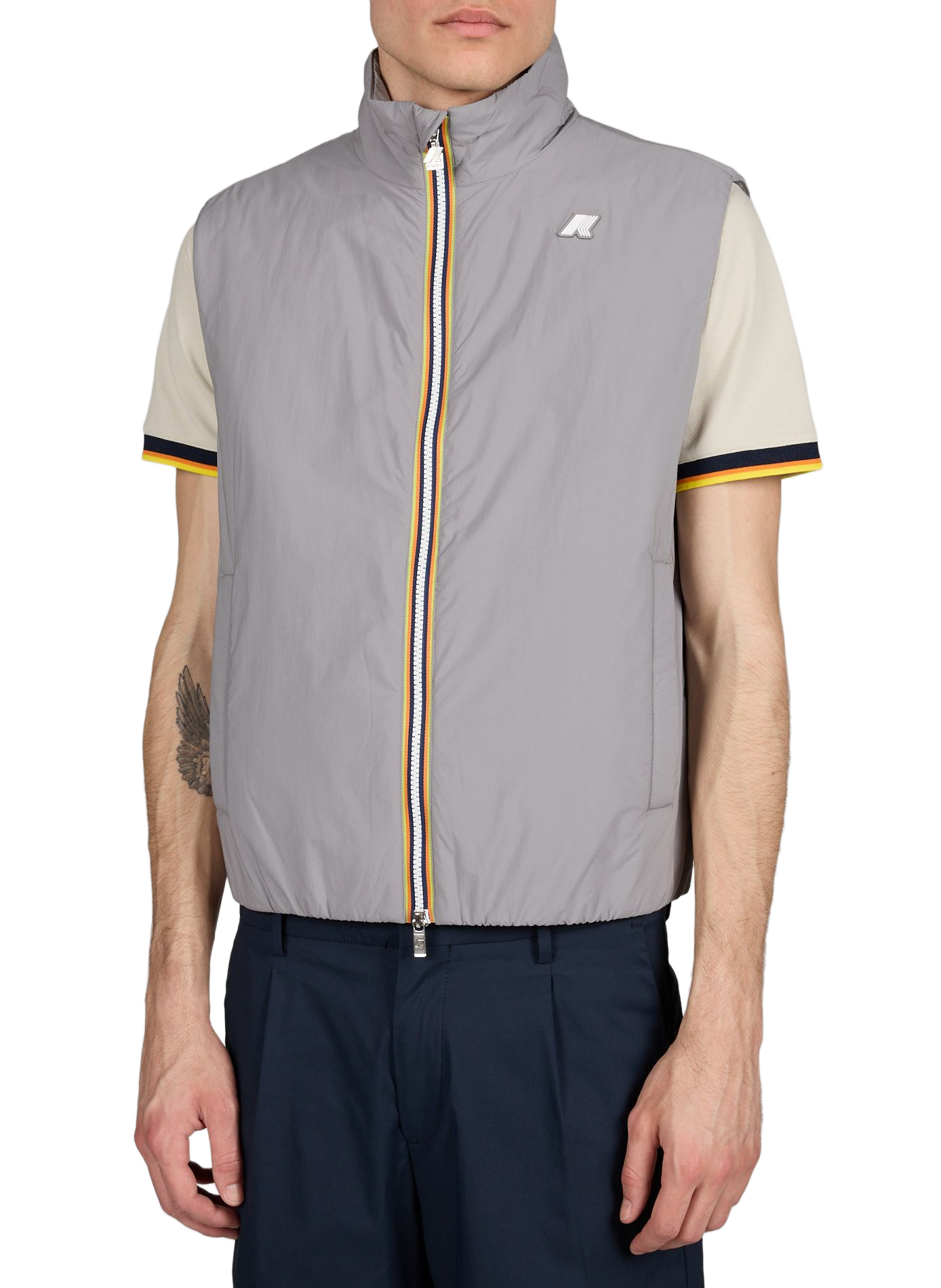 Veste sans manche à logo K-WAY Gris