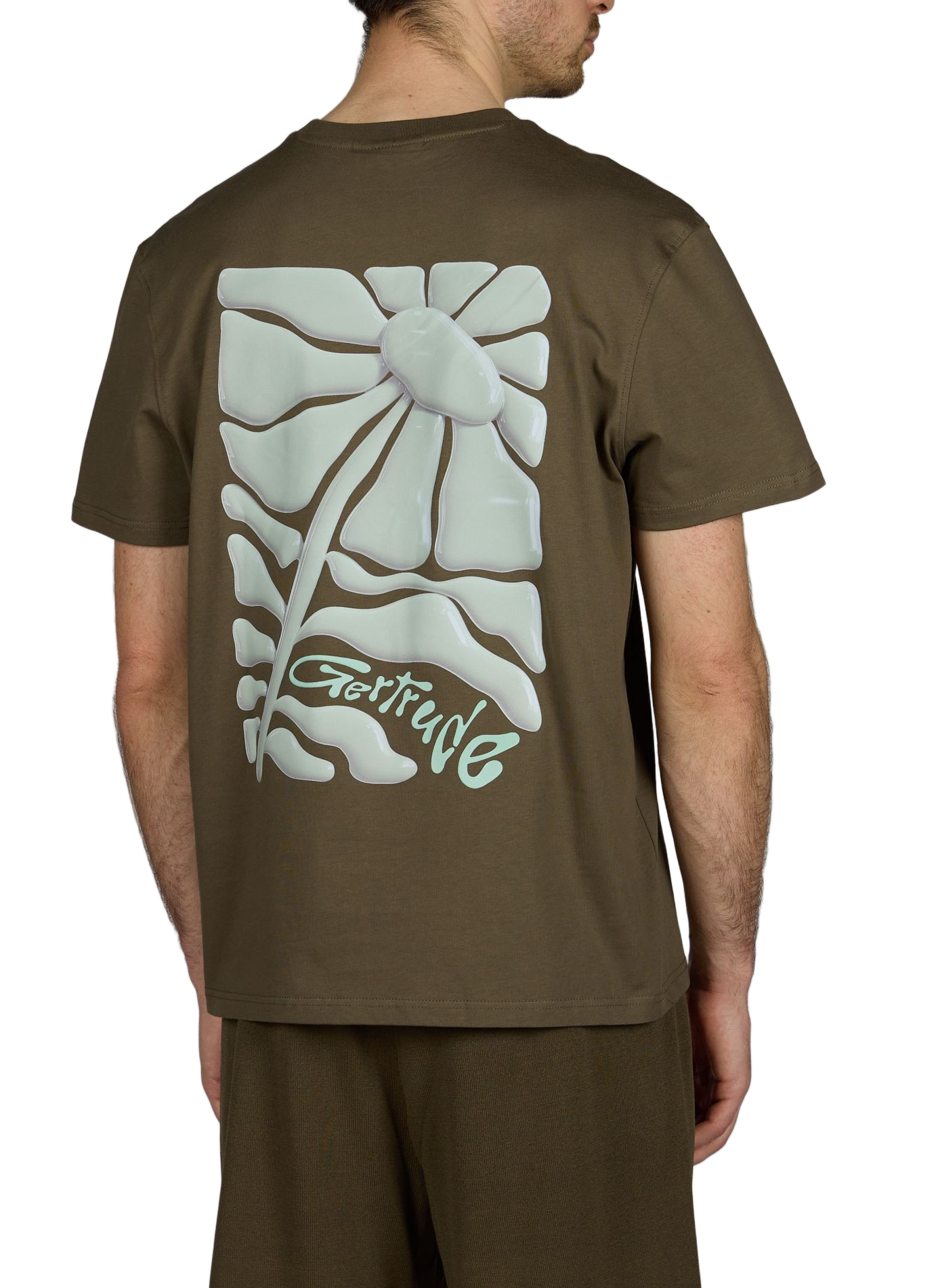 T-shirt imprimé Leonce en coton GERTRUDE ET GASTON Kaki