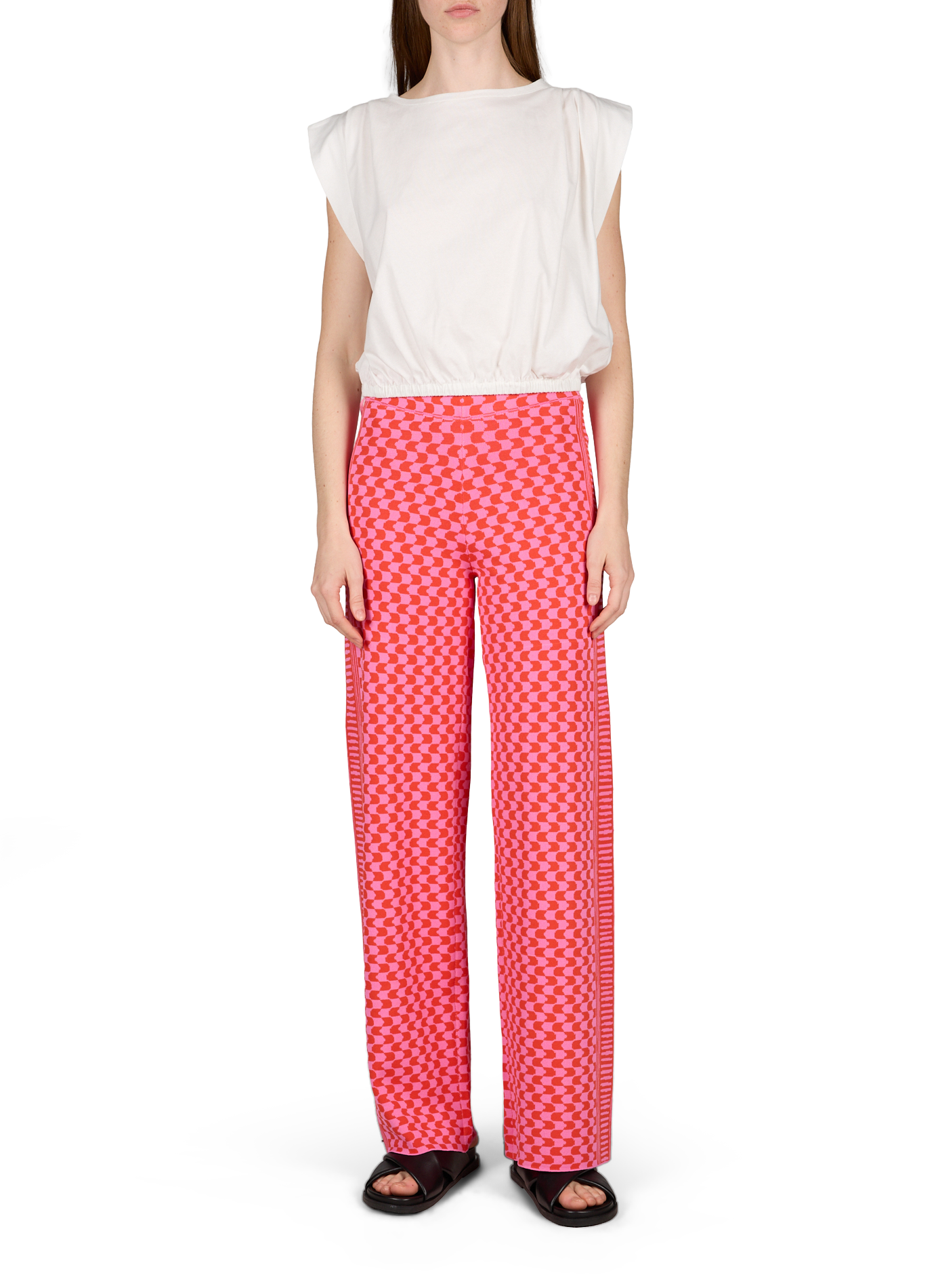 Wide-leg printed Jonas pants Pink