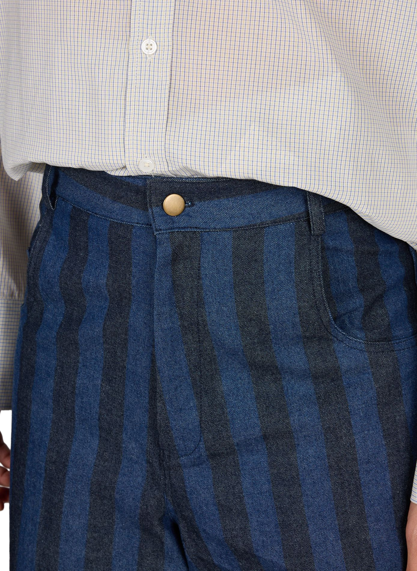 Wide-leg cotton striped pants RENÈ Blue