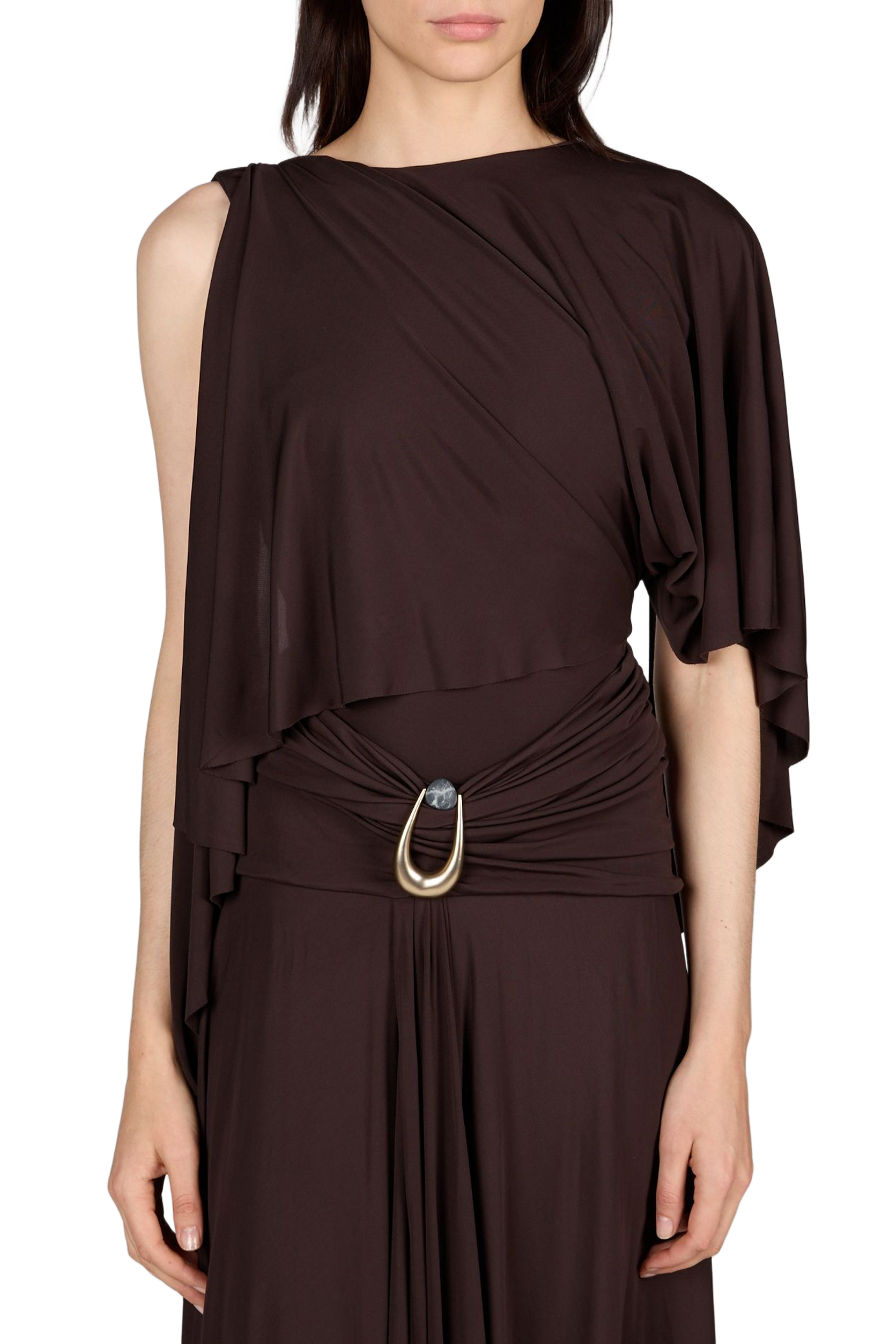 Fluid draped bodysuit CHRISTOPHER ESBER Brown