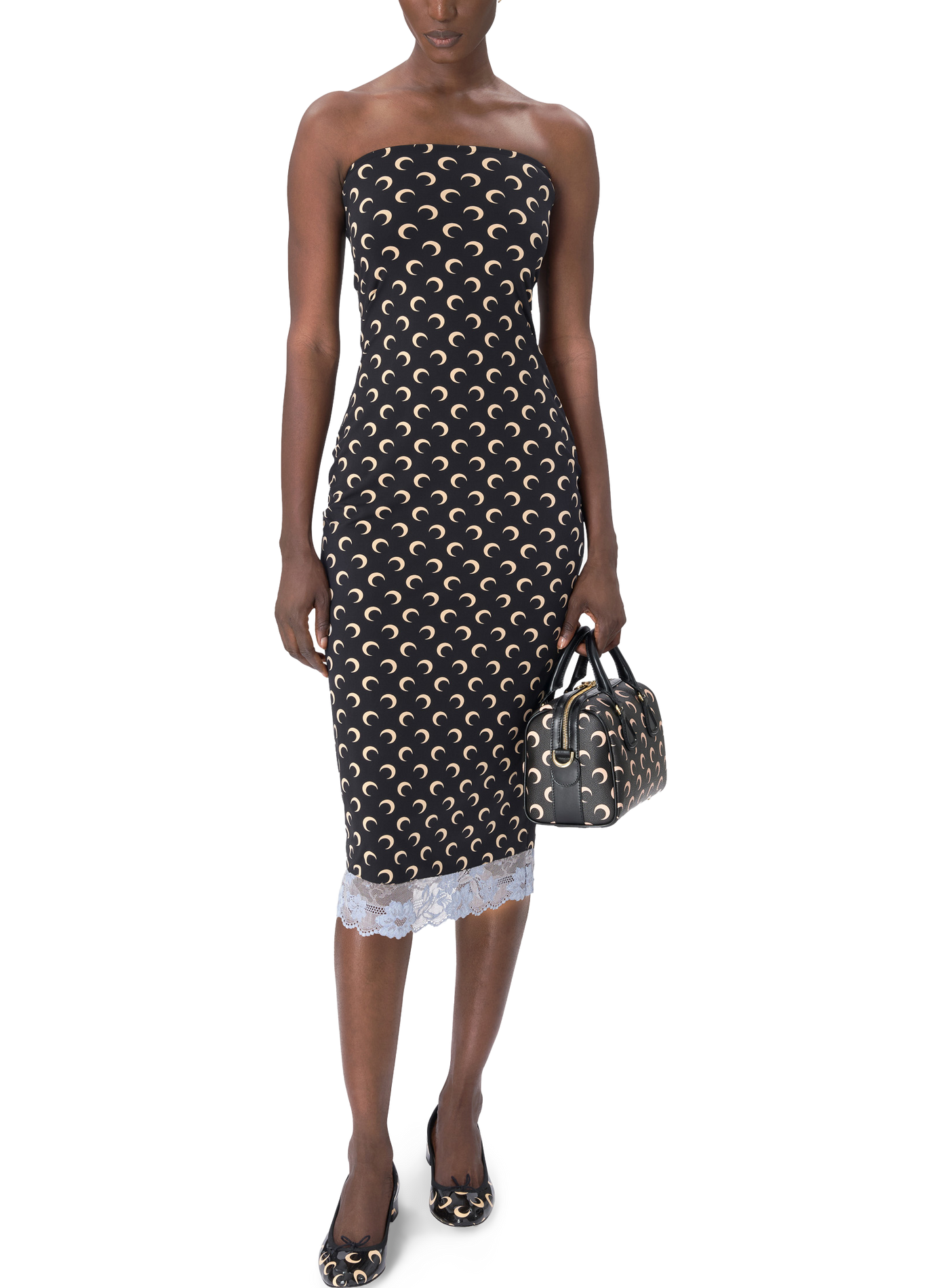 Recycled moon jersey bustier dress MARINE SERRE Black