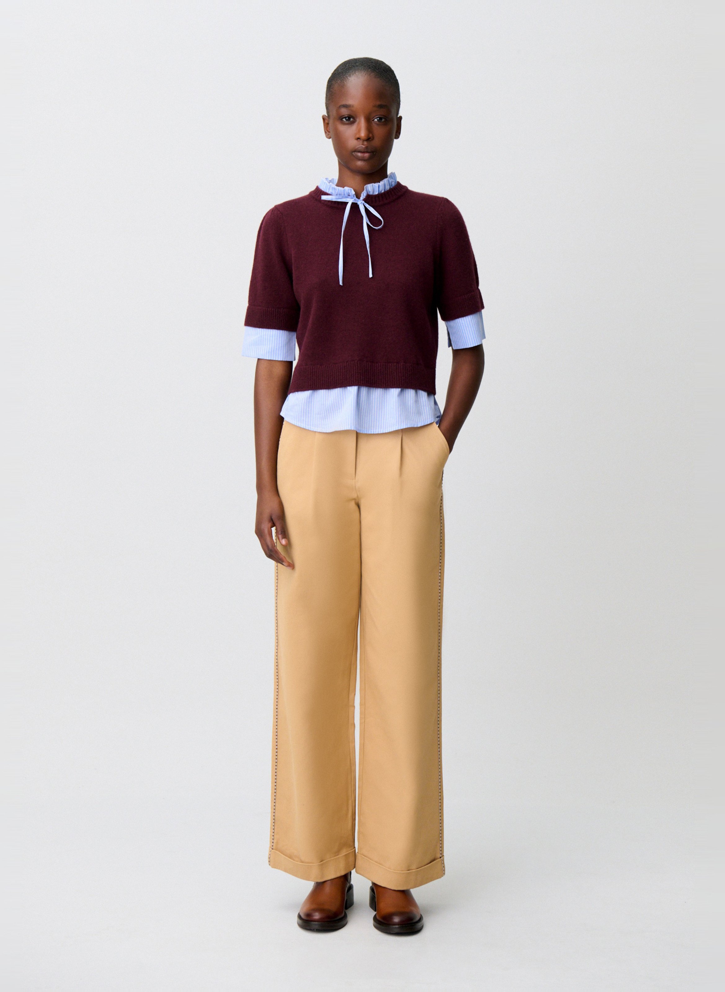 Pull droit en laine CLAUDIE PIERLOT Violet