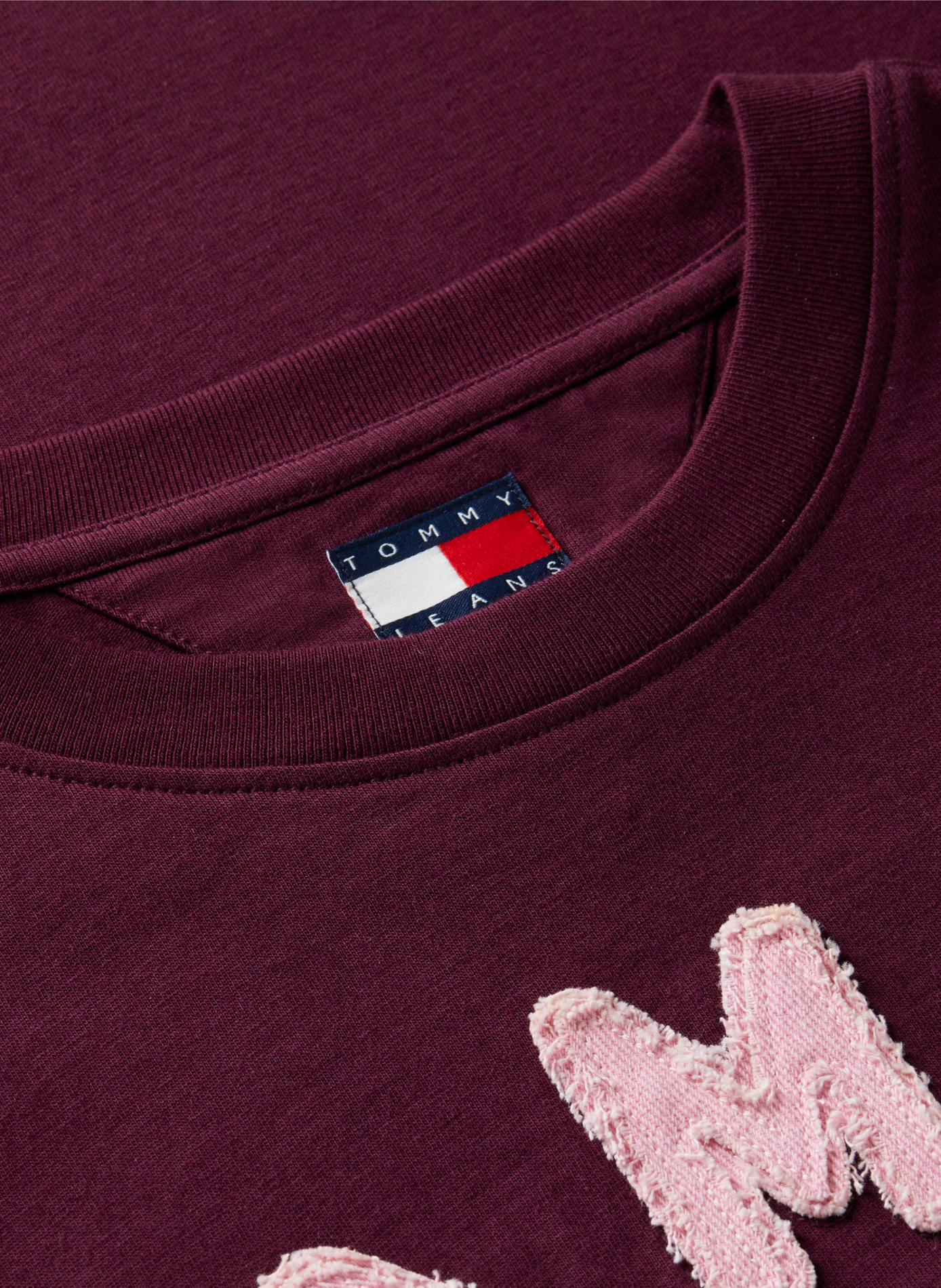 Bedrucktes gerades Baumwoll-T-Shirt TOMMY HILFIGER Rot