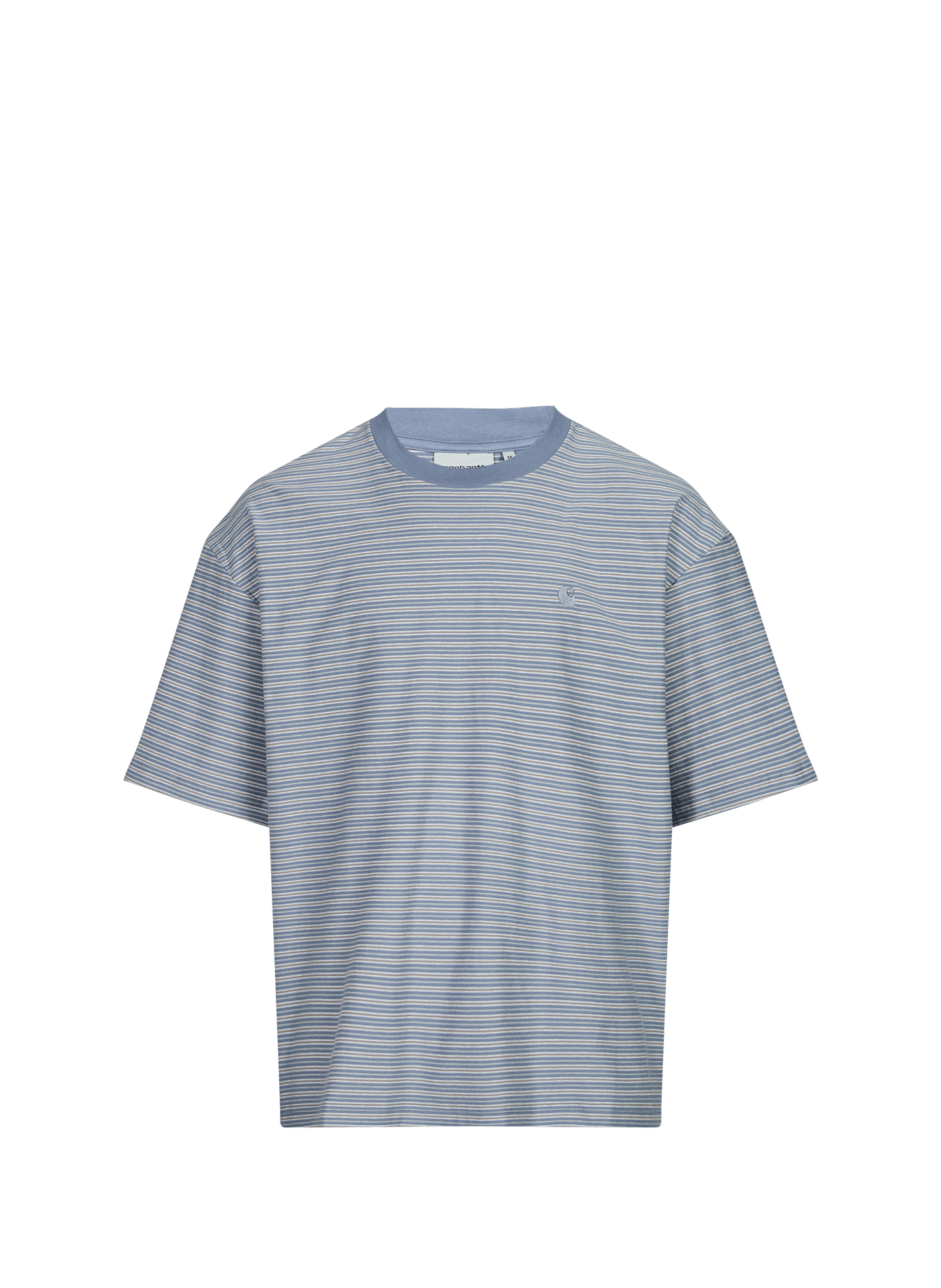 Straight round neck striped cotton t-shirt CARHARTT WIP Blue