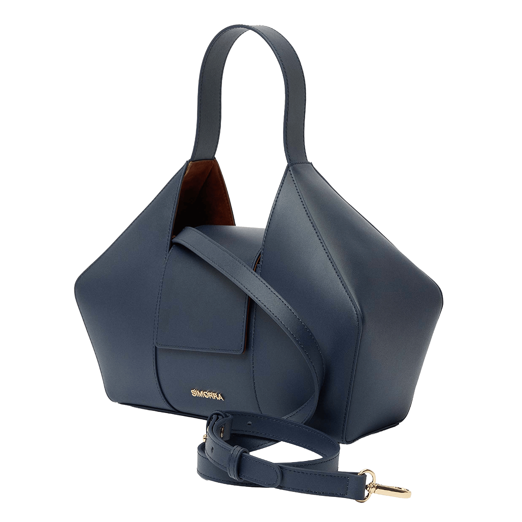 Sac cabas en cuir fractal SIMORRA Bleu