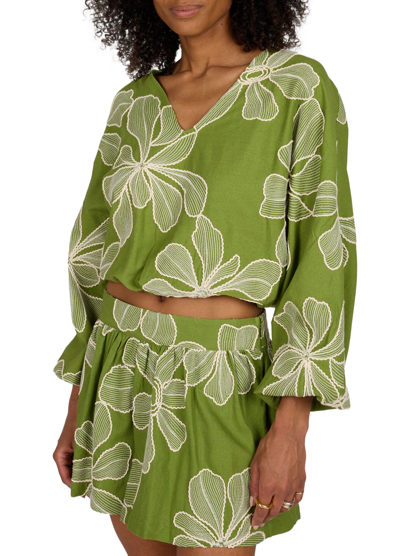 Bluse Dessi mit bestickten Blumen GUESS Grun