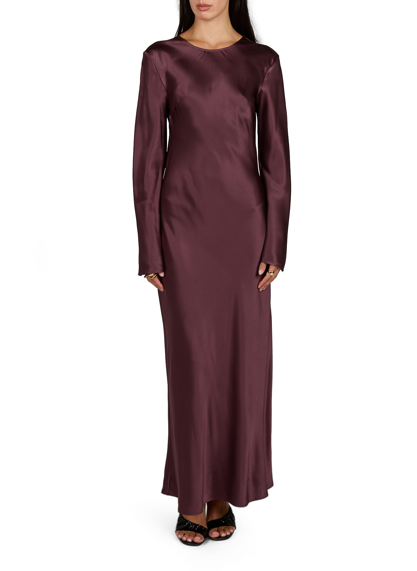 Robe longue Parisa à manches évasées en soie BY MALENE BIRGER Rouge