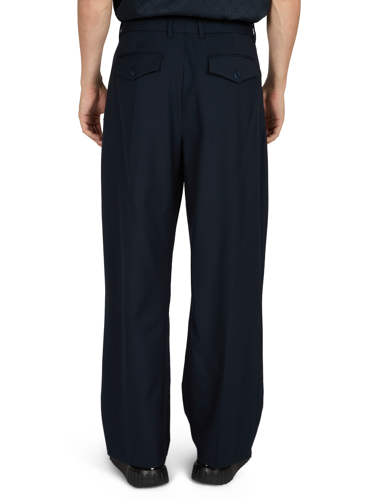 Pantalon évasée en laine CASABLANCA PARIS Noir