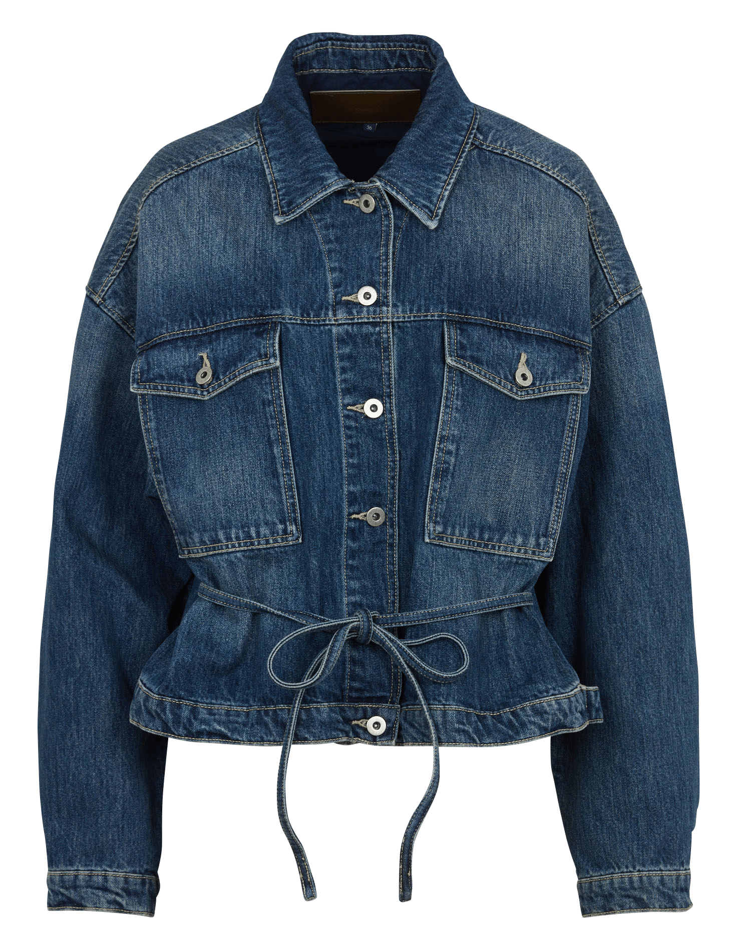 Veste ample ceinturée en denim lys SOEUR Bleu