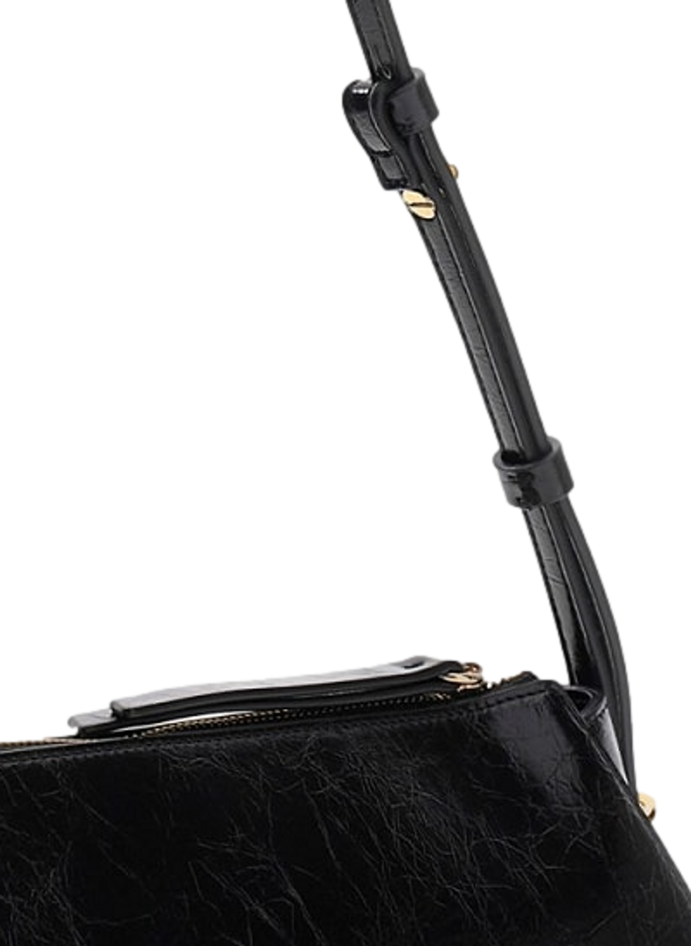 Crackled Patent Leather Bag Xena GUESS Black