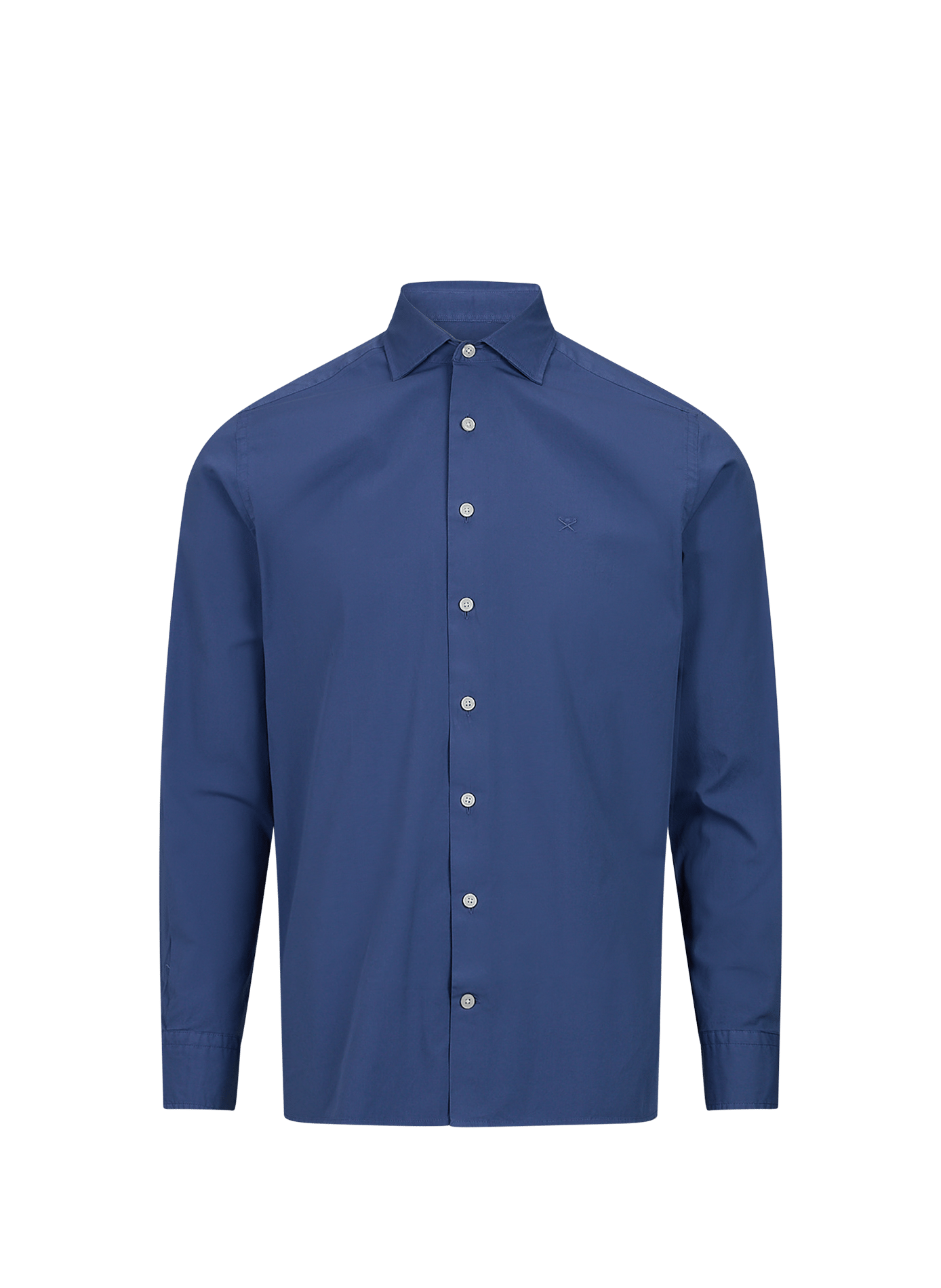 Slim shirt with embroidered logo in blended cotton HACKETT Blue