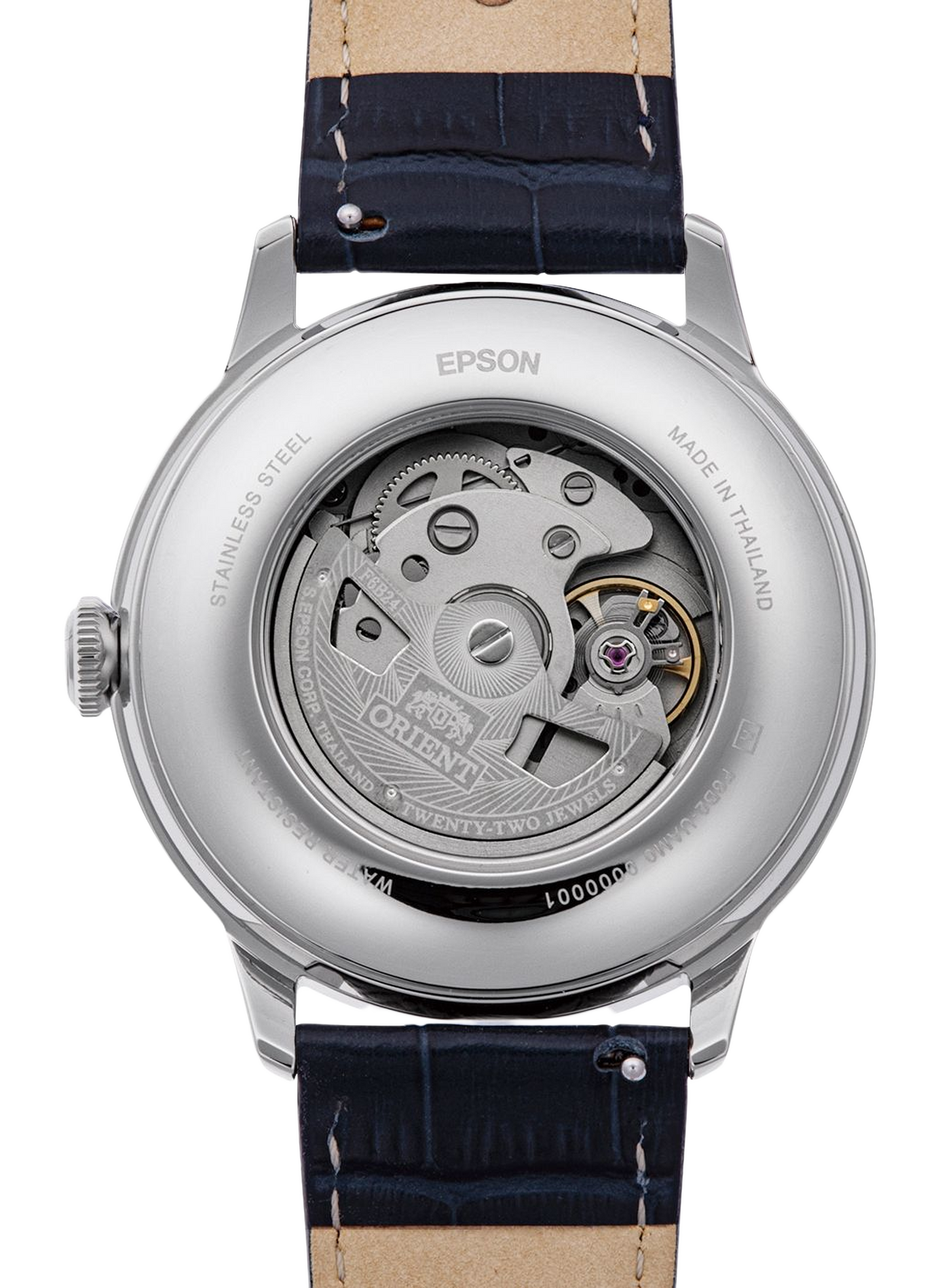 Automatische Uhr Sonne & Mond aus Leder ORIENT Blau