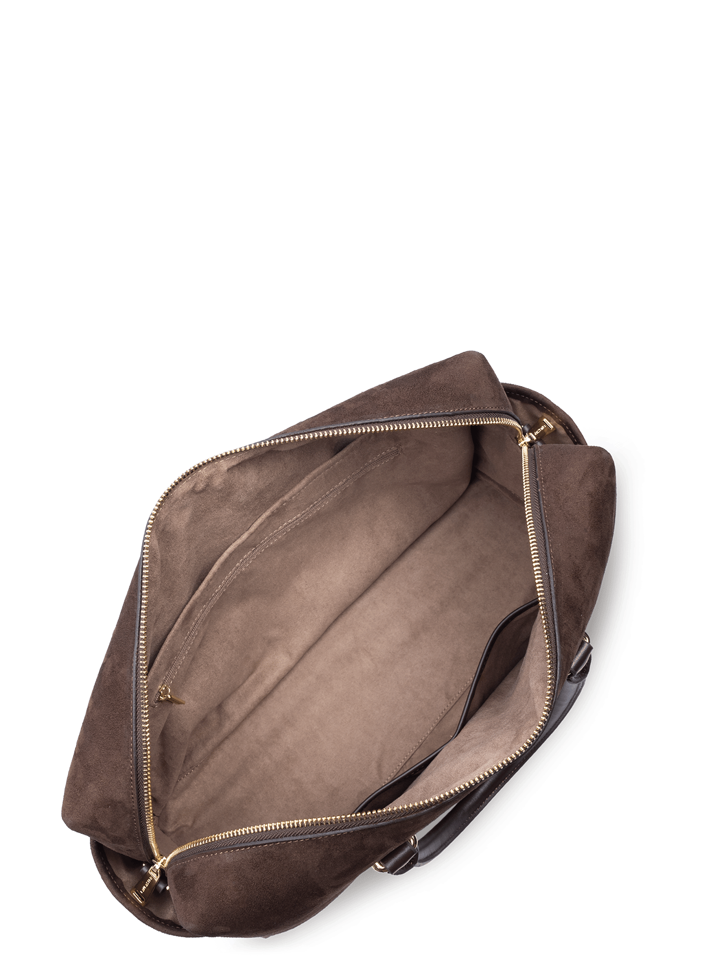 Sac cabas main - suède cube LANCASTER Marron