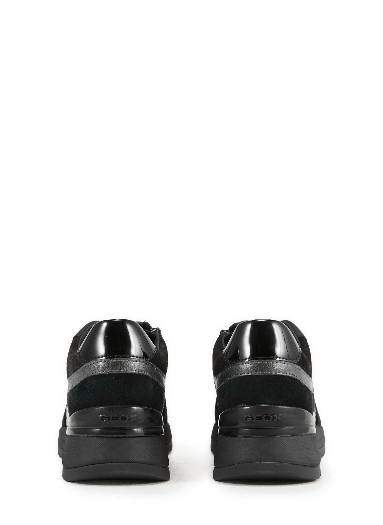 Low wedge sneakers in mixed leather GEOX Black