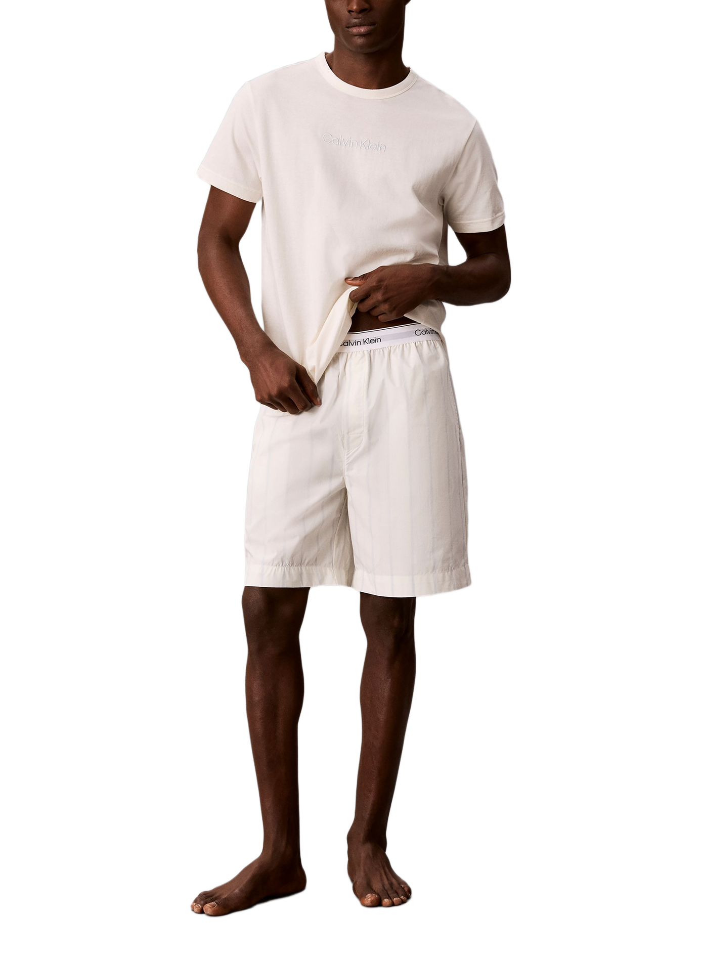 Ensemble de pyjama court en coton CALVIN KLEIN Blanc