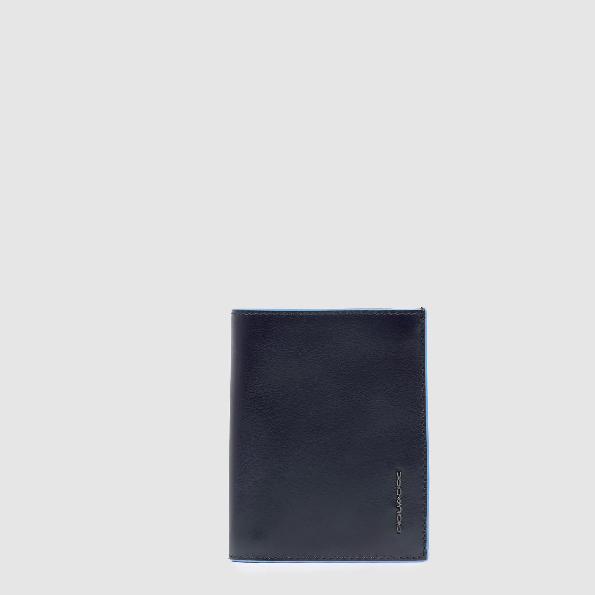 Verticale herenportemonnee met munthouder PIQUADRO Blauw