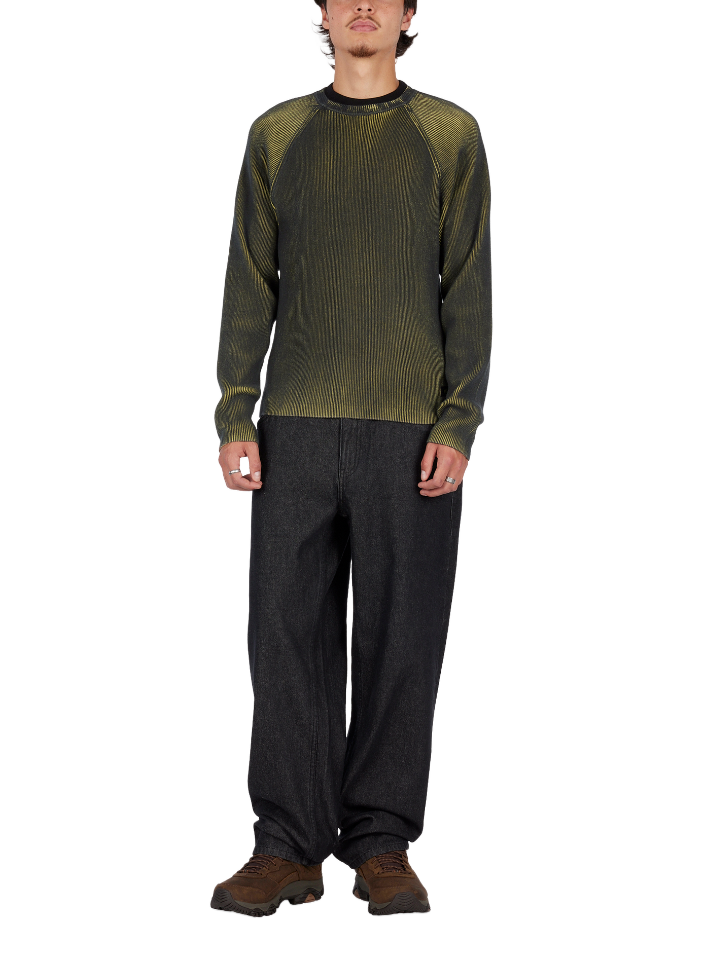 Straight round neck cotton sweater DIME Black