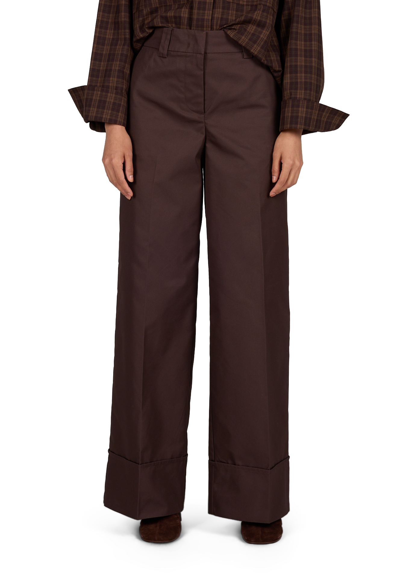 Weite Hose aus Baumwollmischung ROUGE EDIT Braun